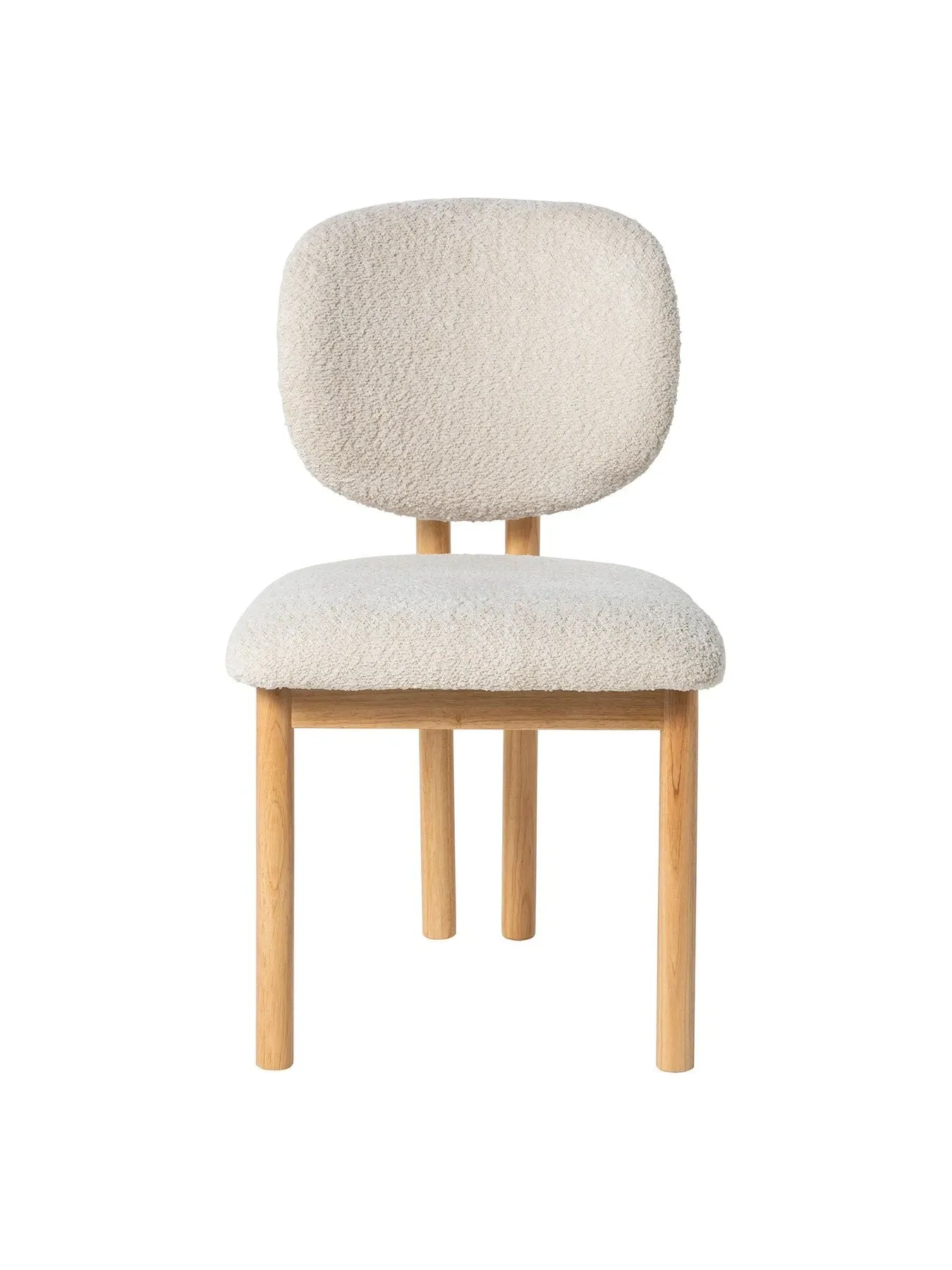 Curved Dining Chair Open Back - White, Fabric