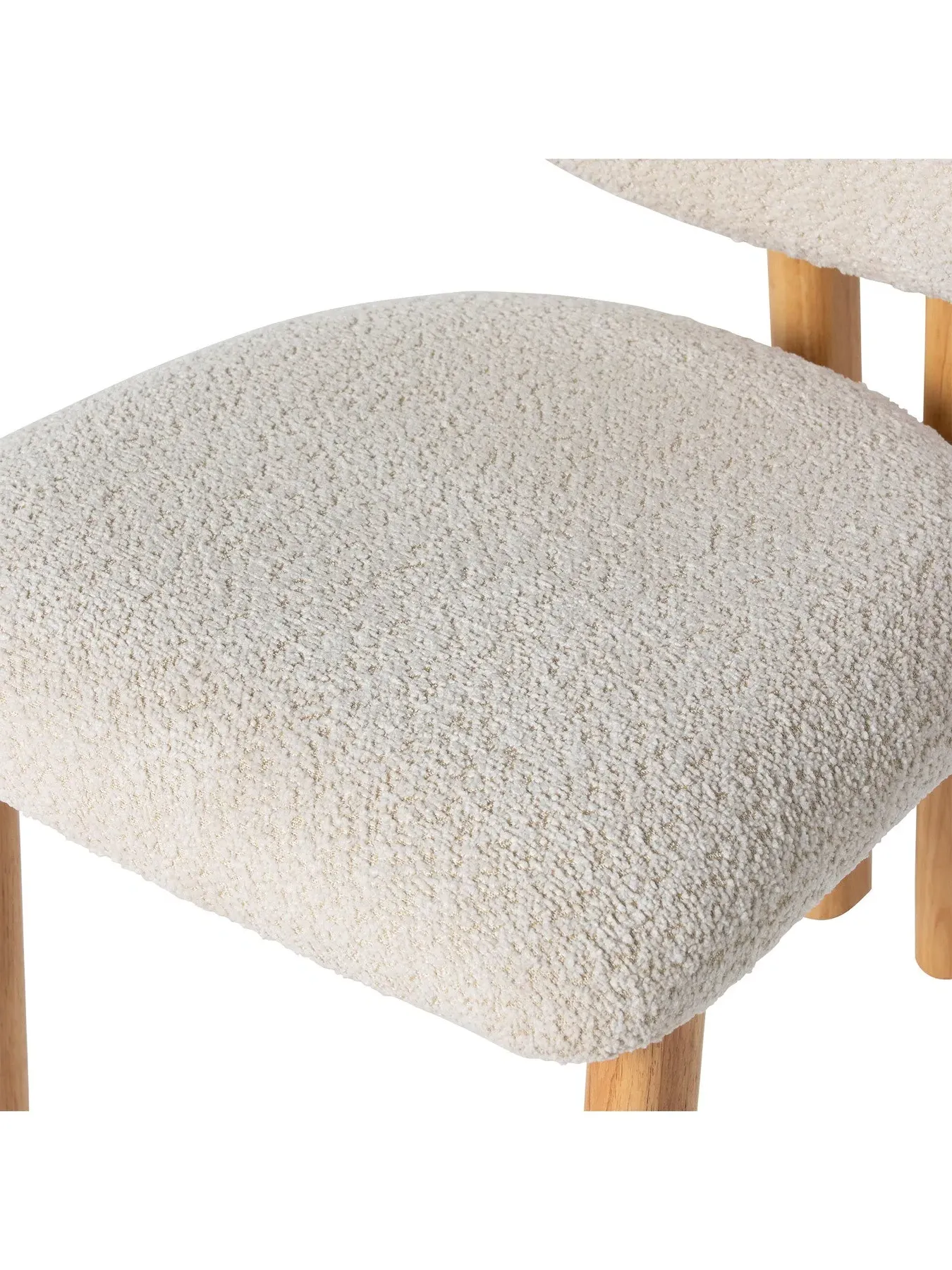 Curved Dining Chair Open Back - White, Fabric