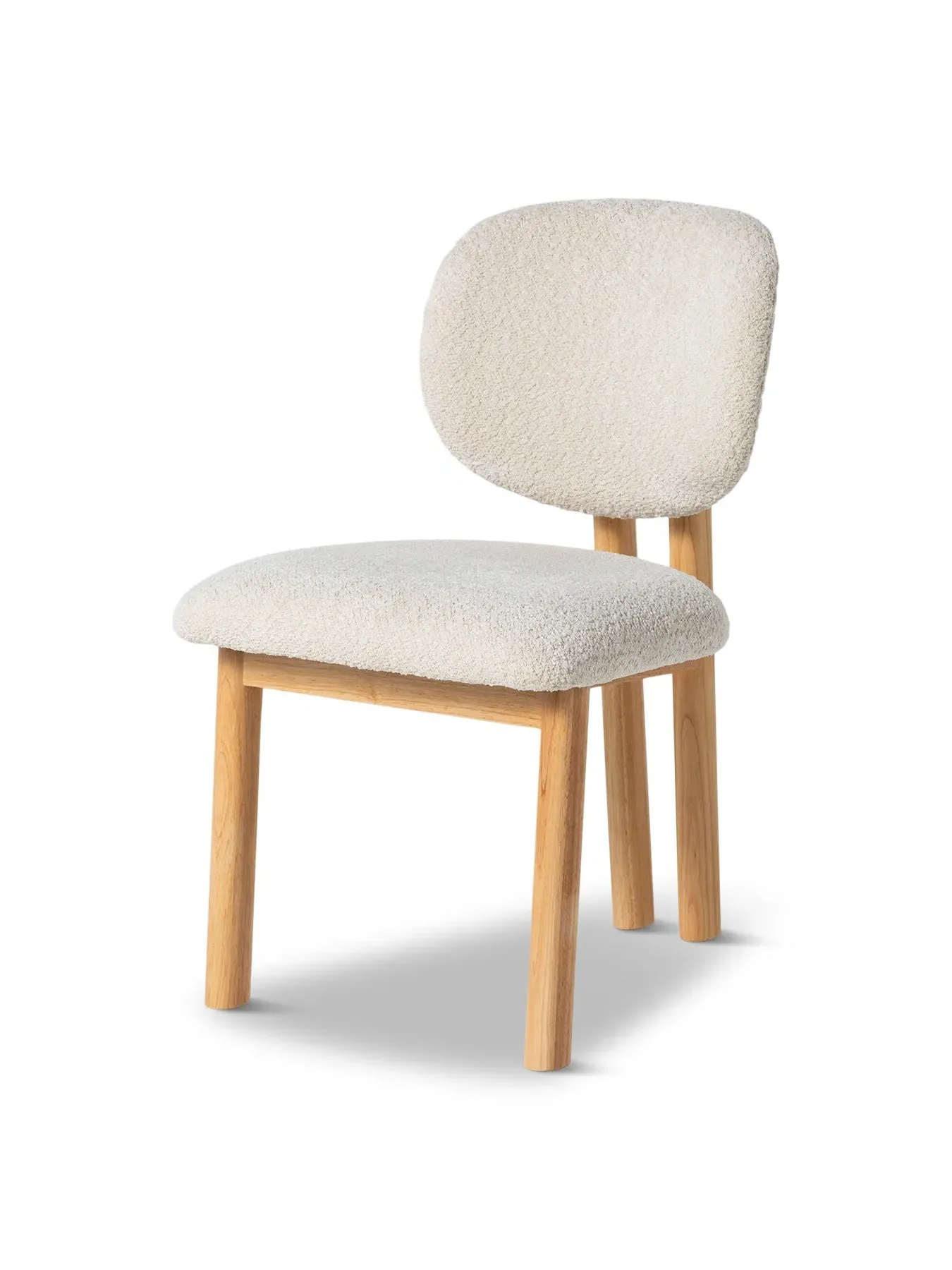 Curved Dining Chair Open Back - White, Fabric image