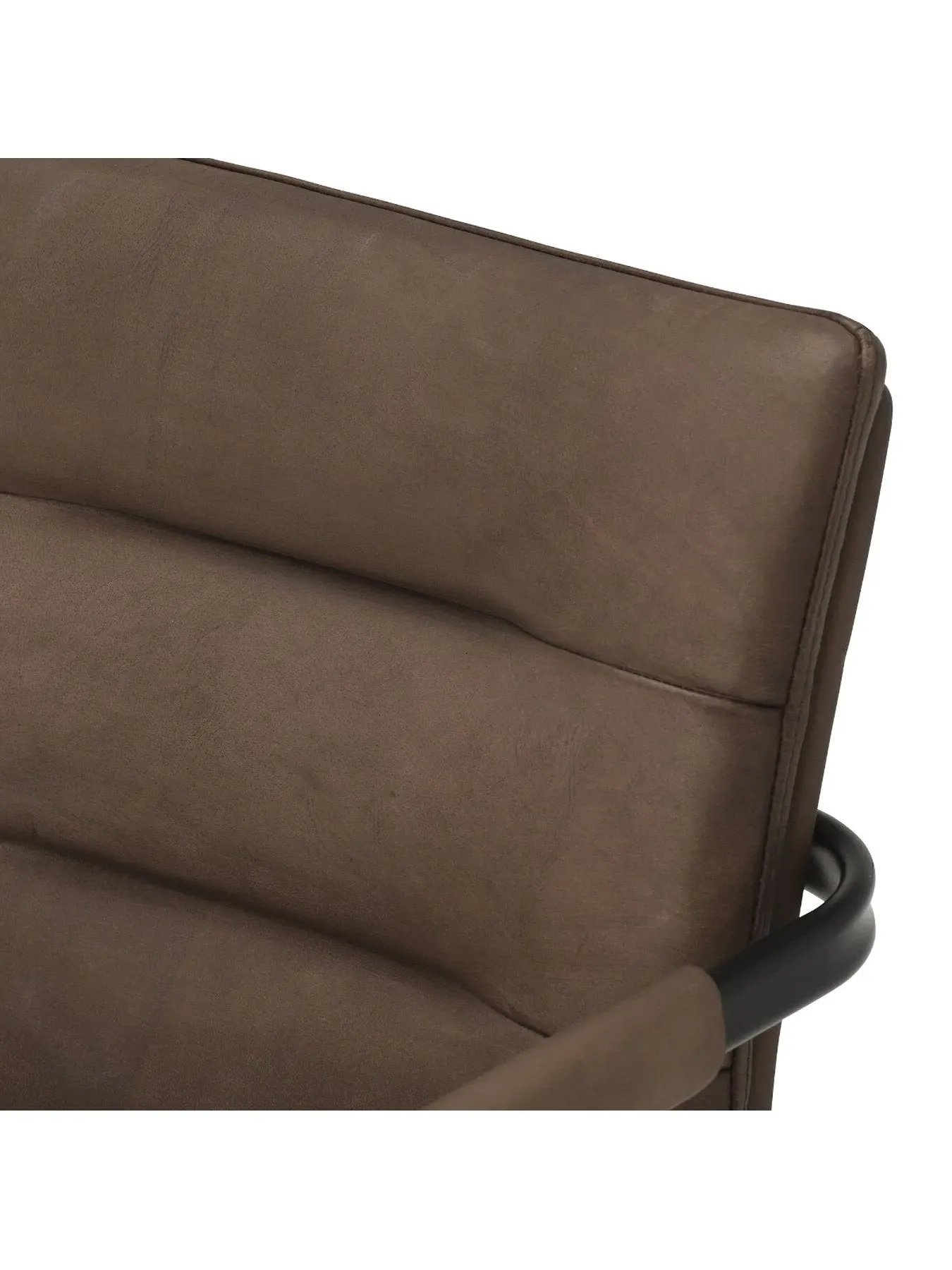 Dining Armchair with Cantilever Frame - Brown, Leather