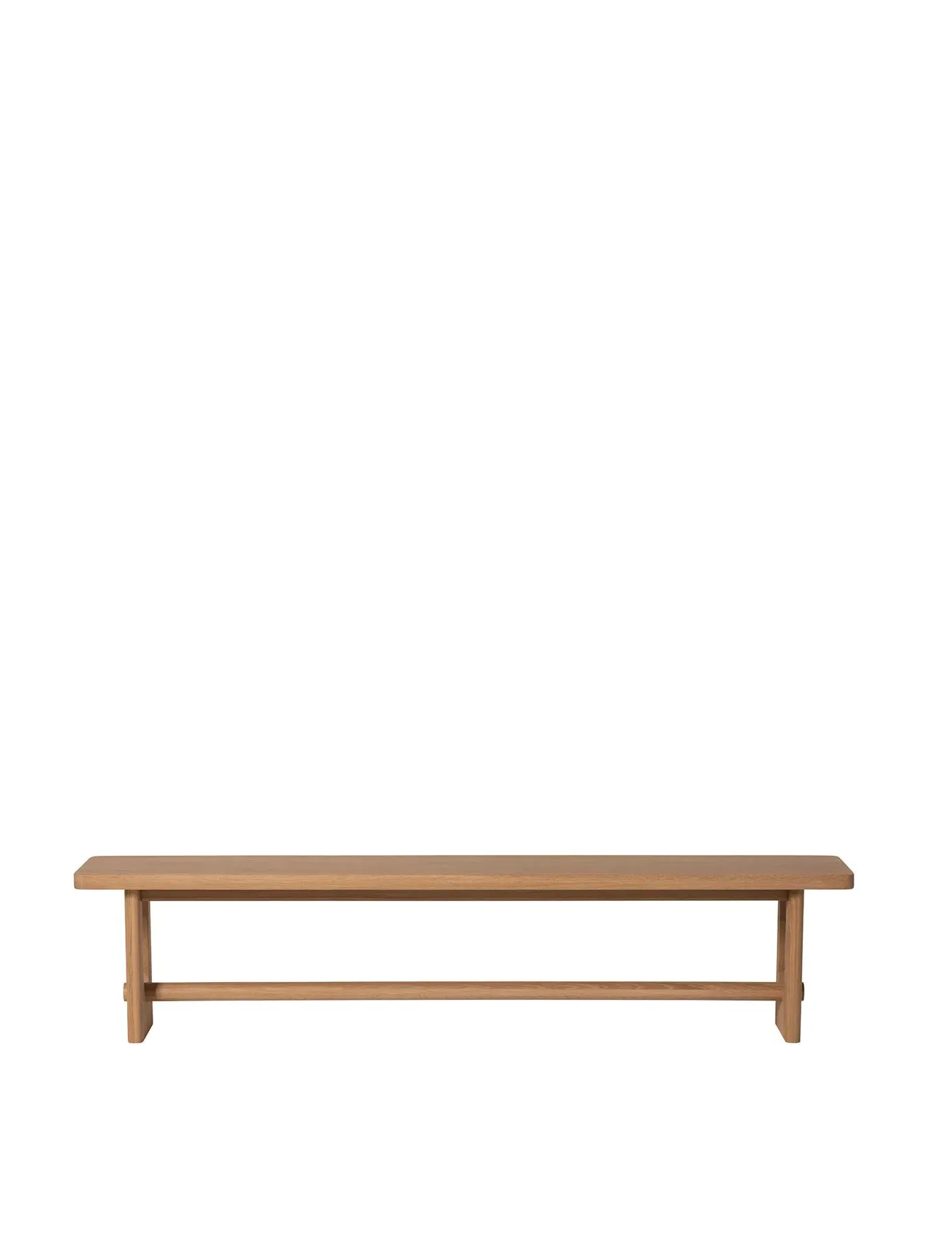 Dining Bench with Curved Edges - Brown, Oak
