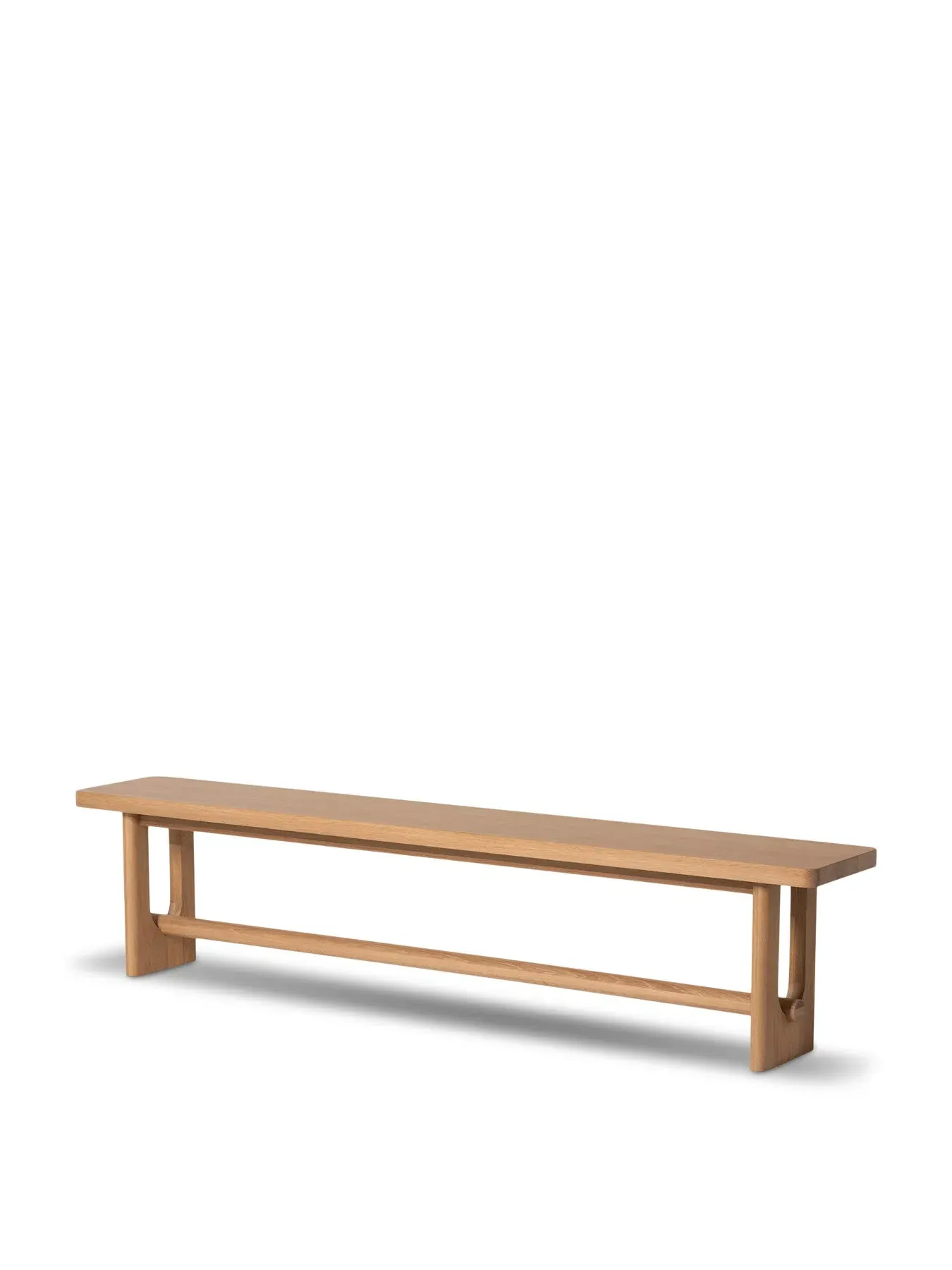 Dining Bench with Curved Edges - Brown, Oak image