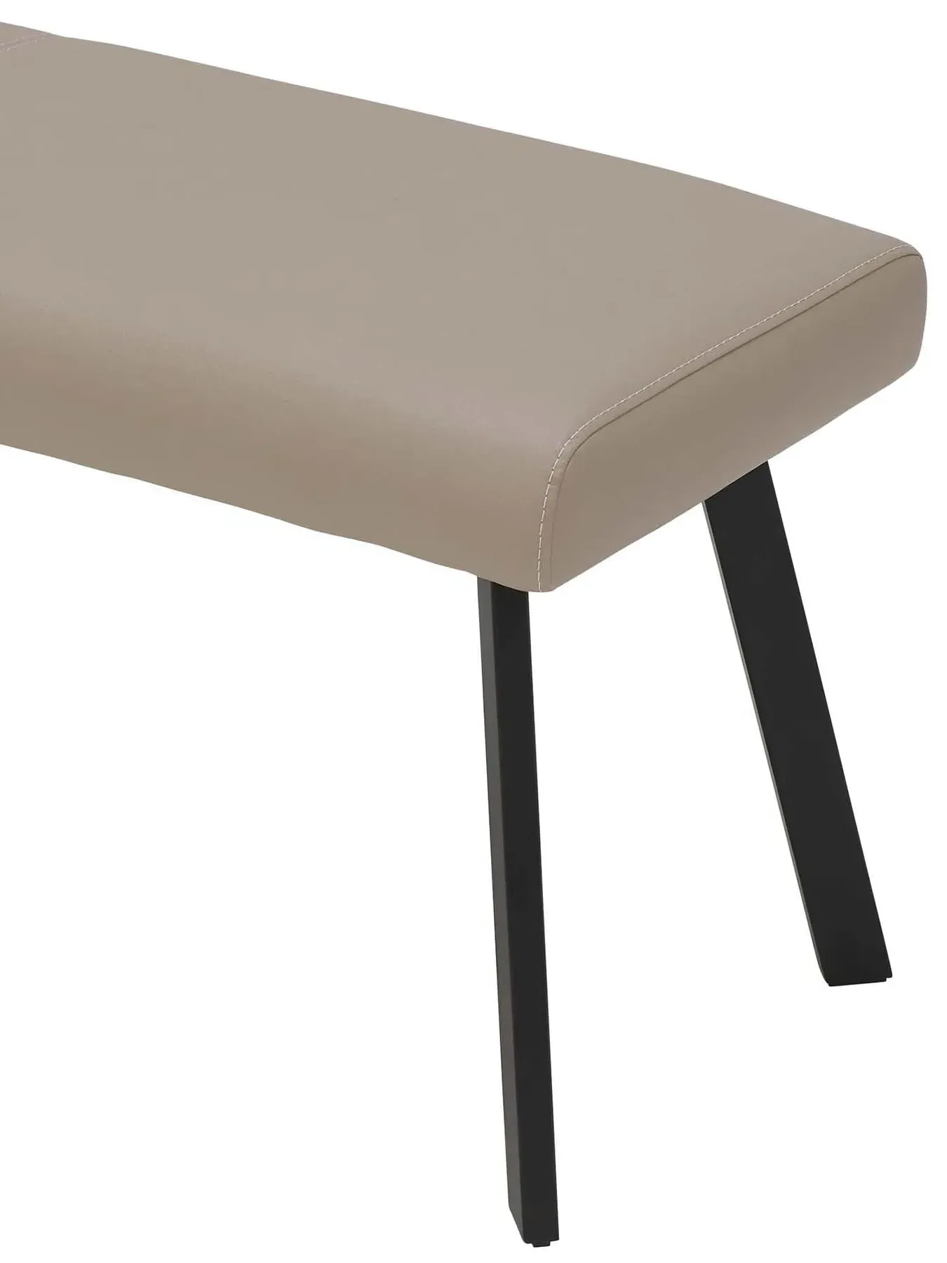Dining Bench with Foam Seat - Taupe, Leather