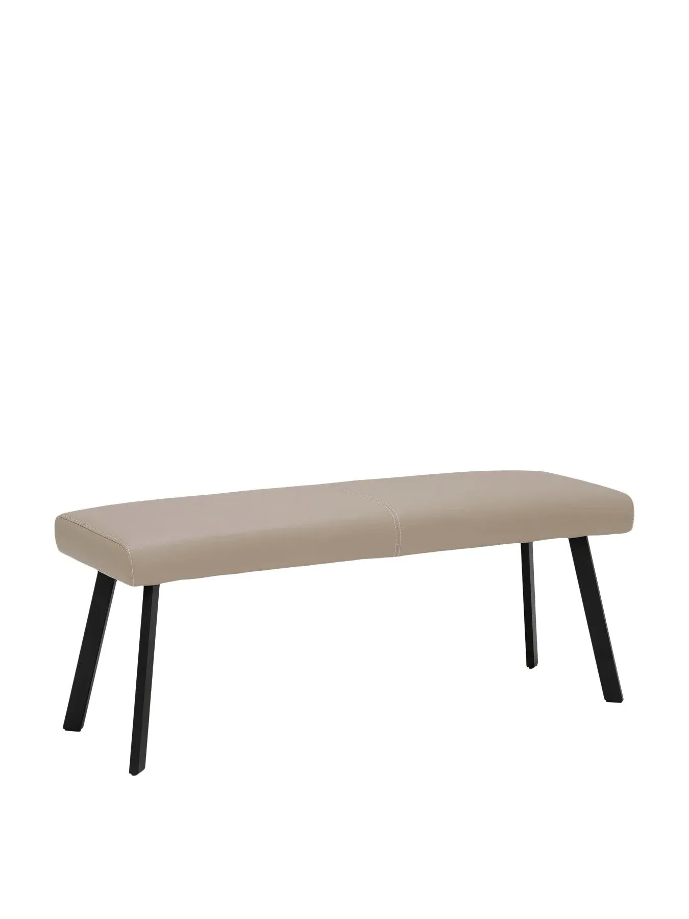 Dining Bench with Foam Seat - Taupe, Leather