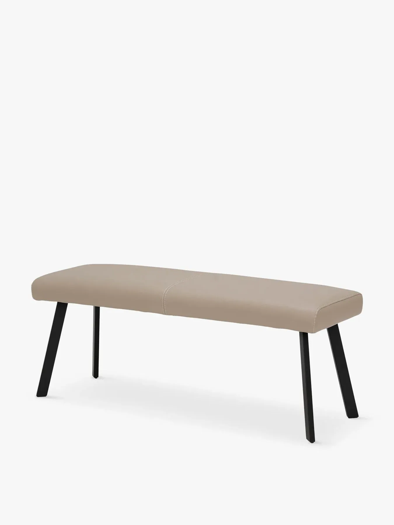 Dining Bench with Foam Seat - Taupe, Leather image