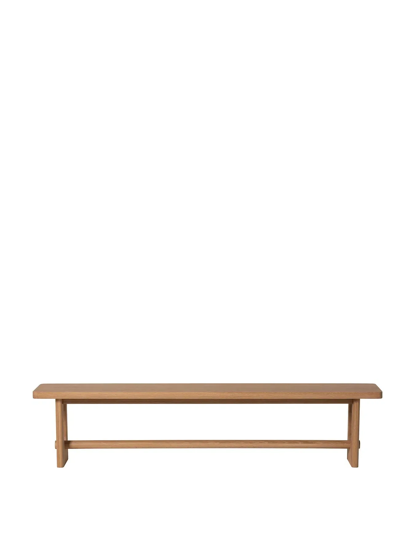Dining Bench with Round Bar Detail - Neutral, Oak