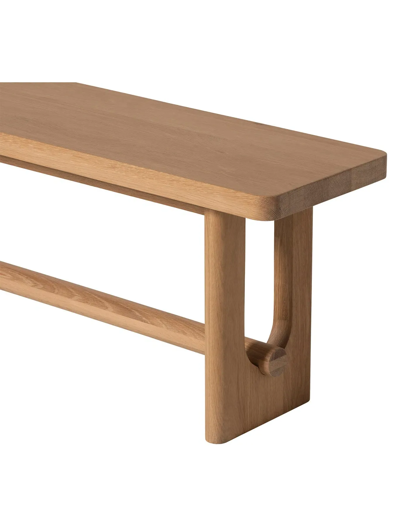 Dining Bench with Round Bar Detail - Neutral, Oak