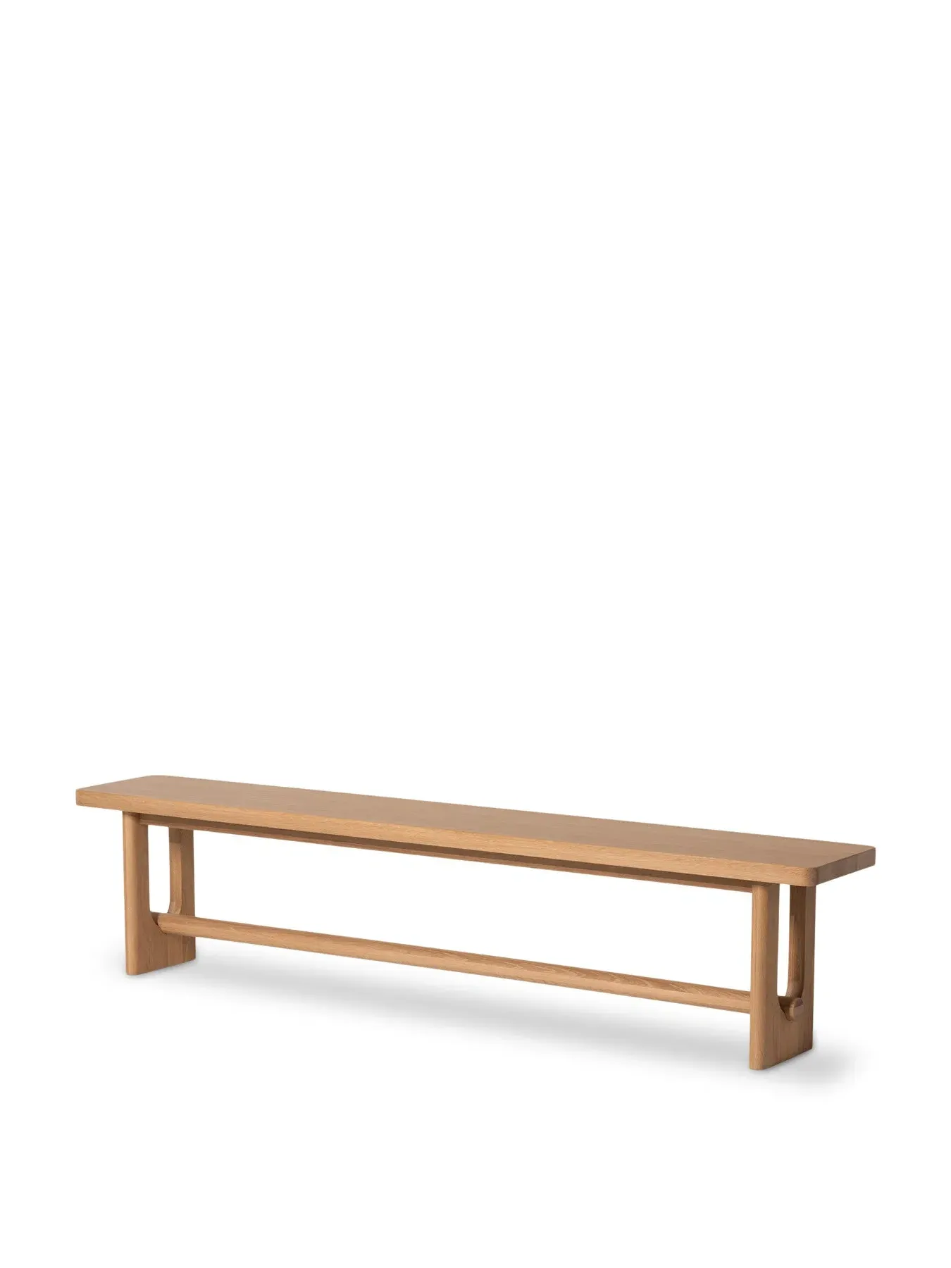 Dining Bench with Round Bar Detail - Neutral, Oak image