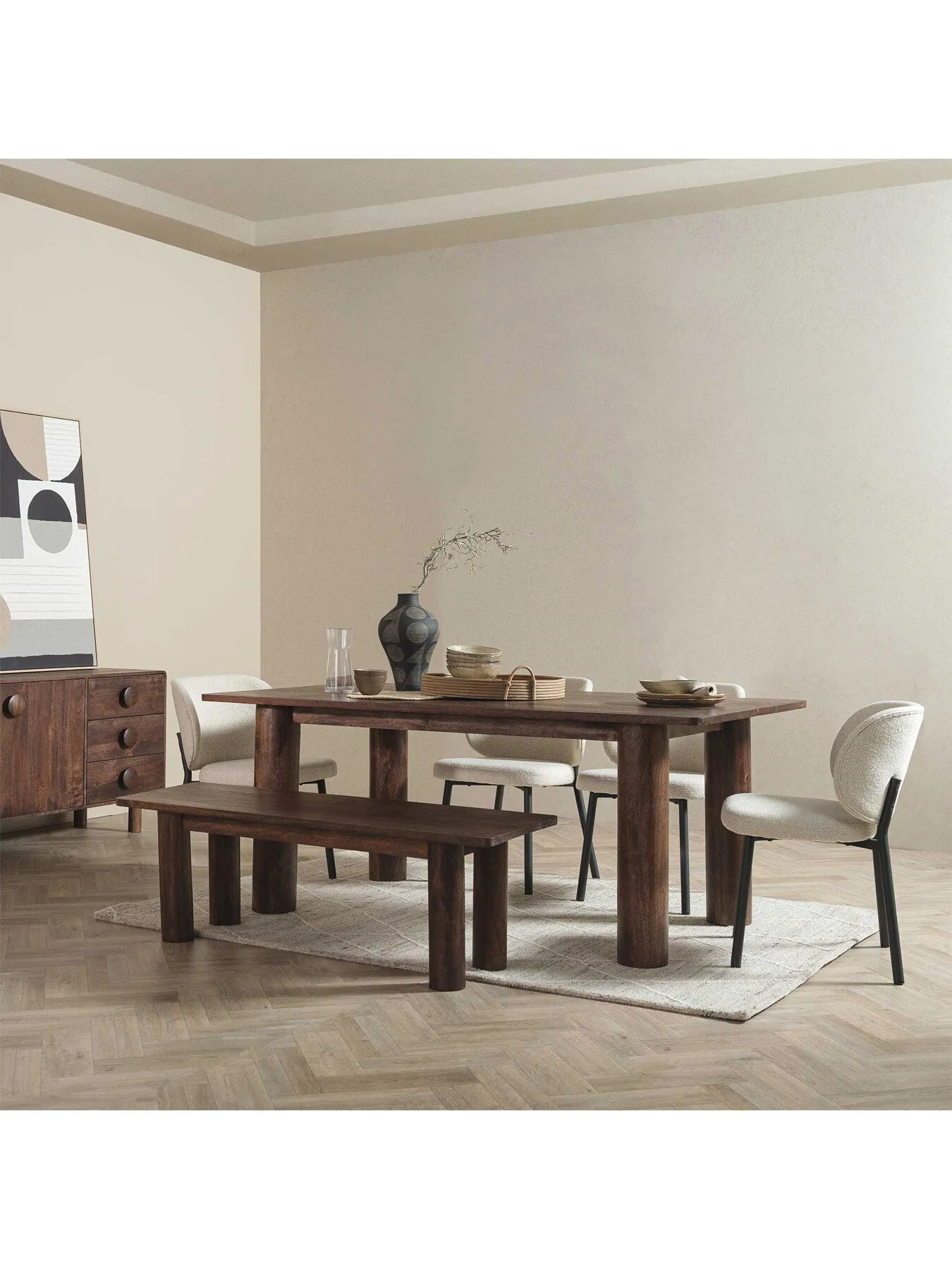 Dining Chair - Neutral, Boucle