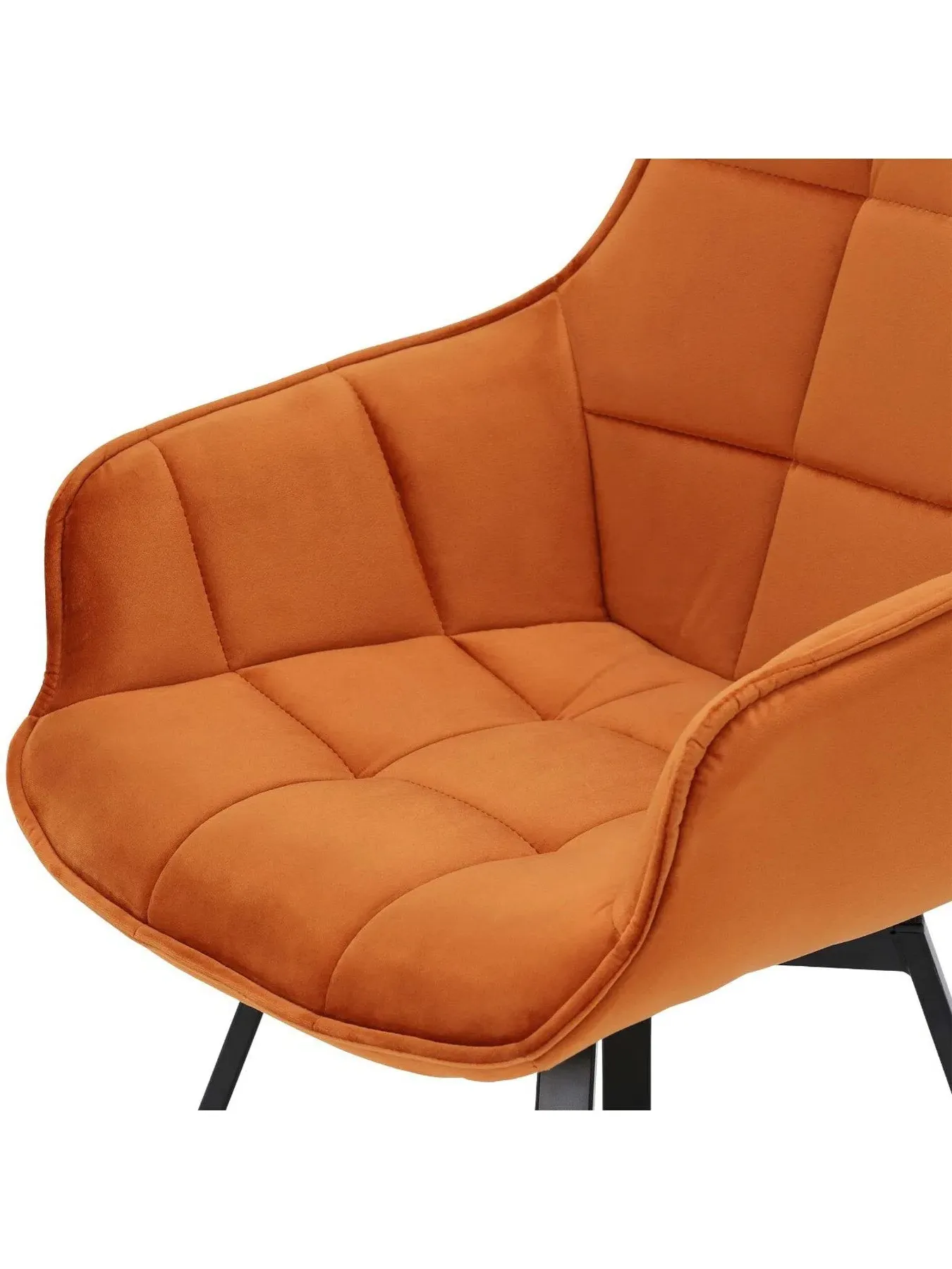 Dining Chair - Orange, Velvet