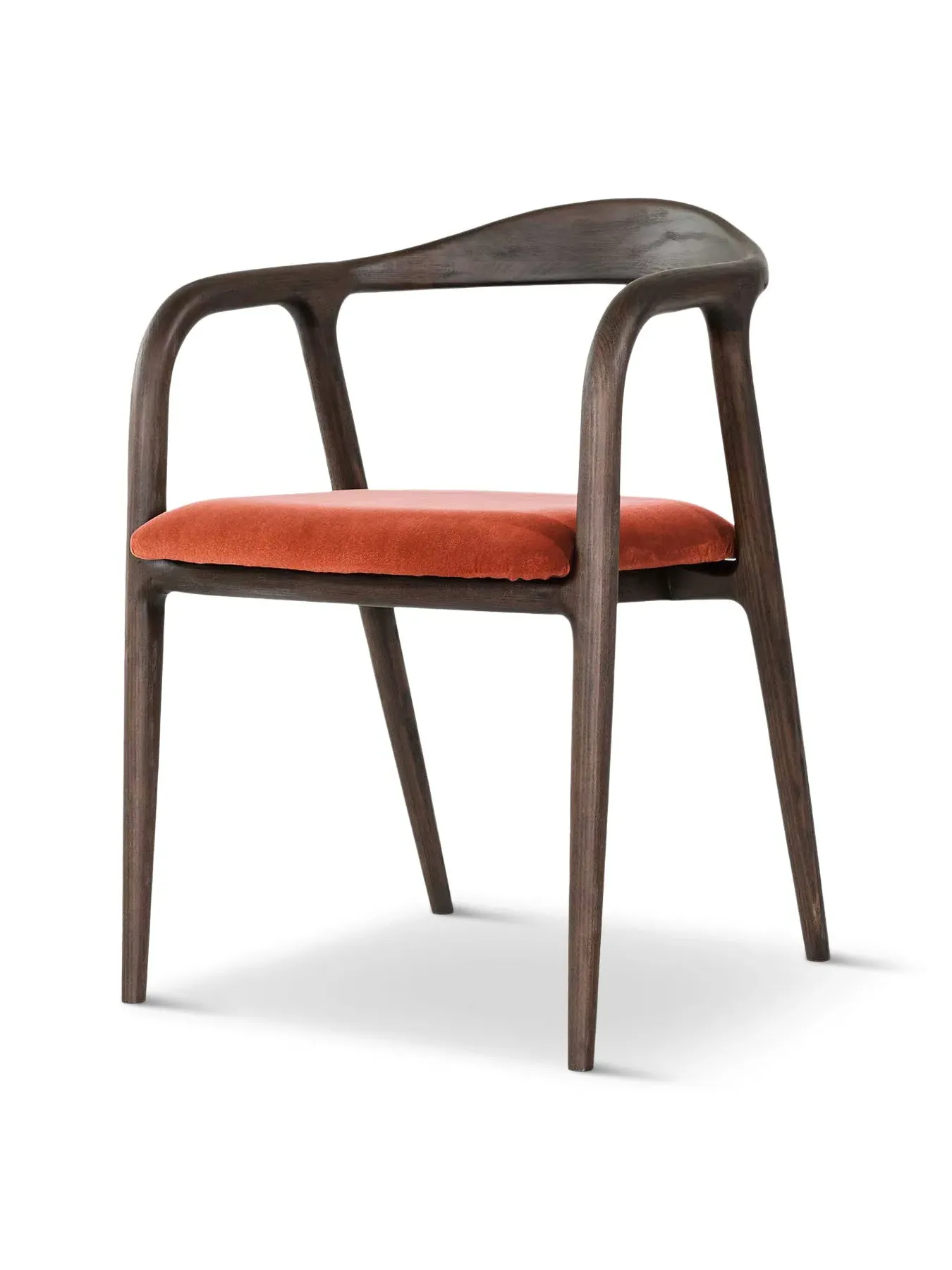 Dining Chair with Armrests - Brown, Fabric image