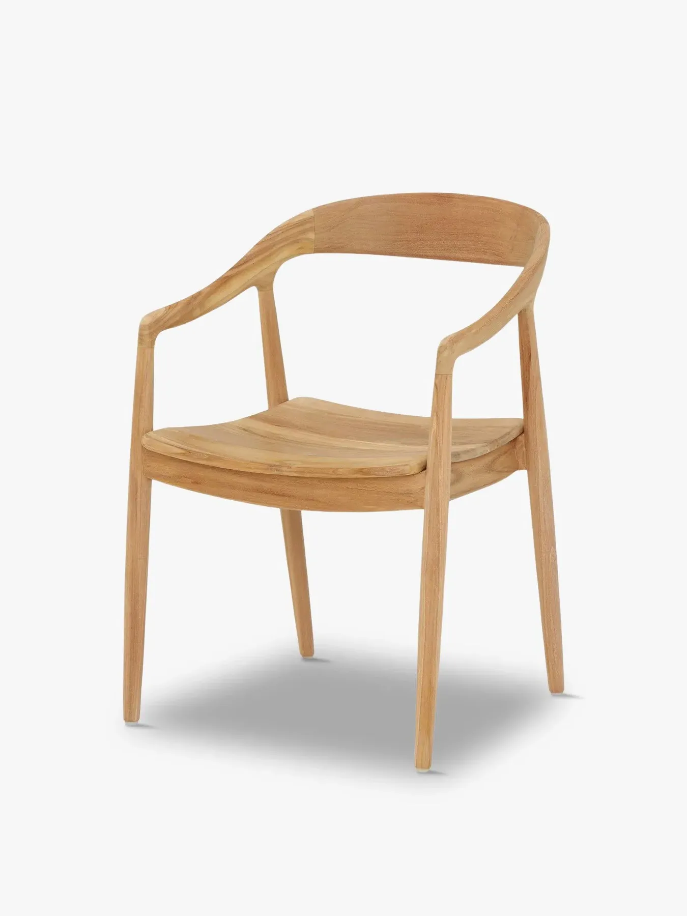 Dining Chair with Arms - Natural, Teak Wood image