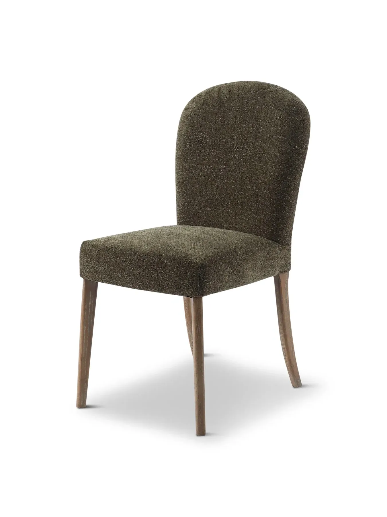 Dining Chair with Brass Studs - Green, Boucle image