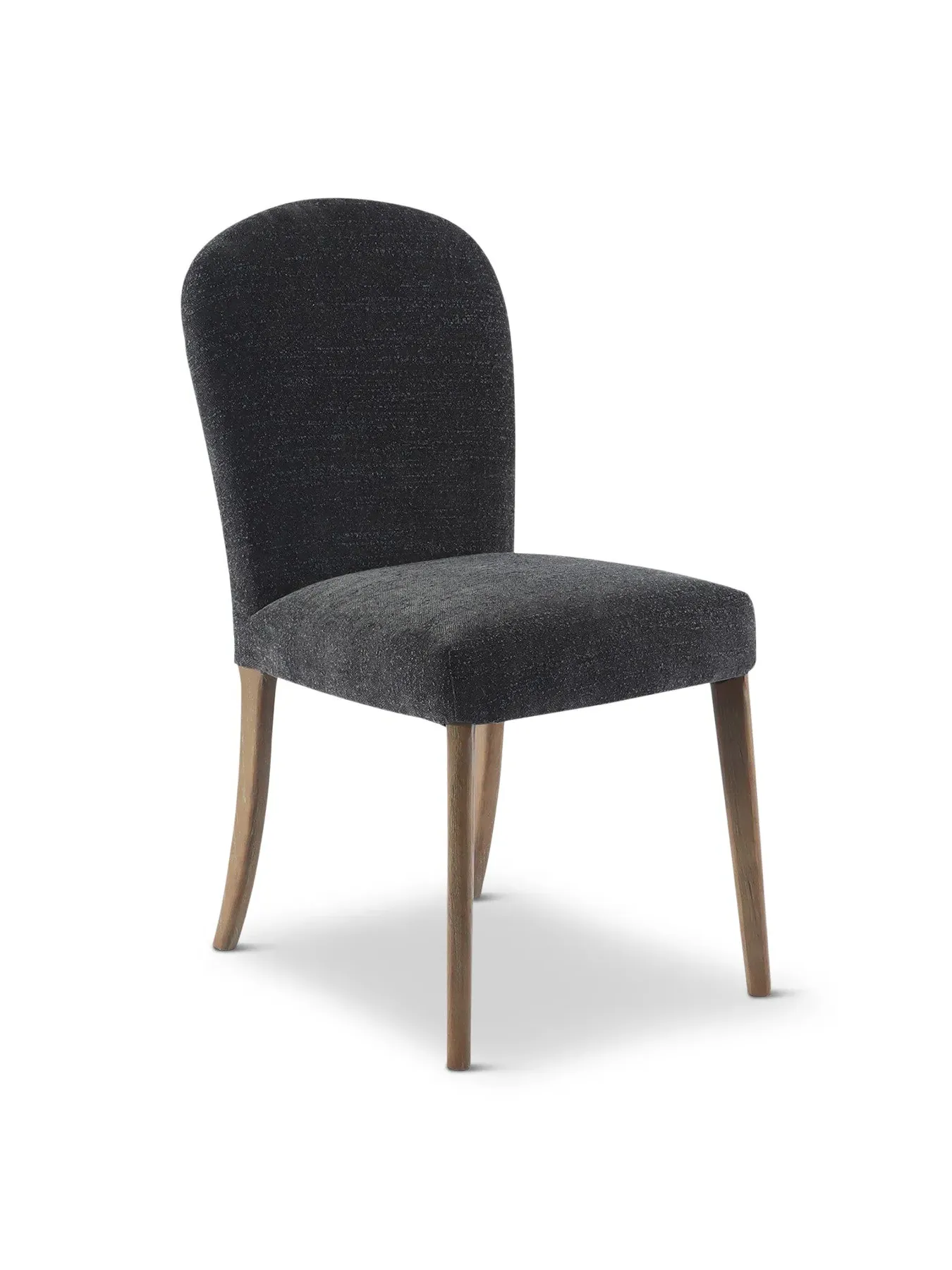 Dining Chair with Brass Studs - Grey, Boucle