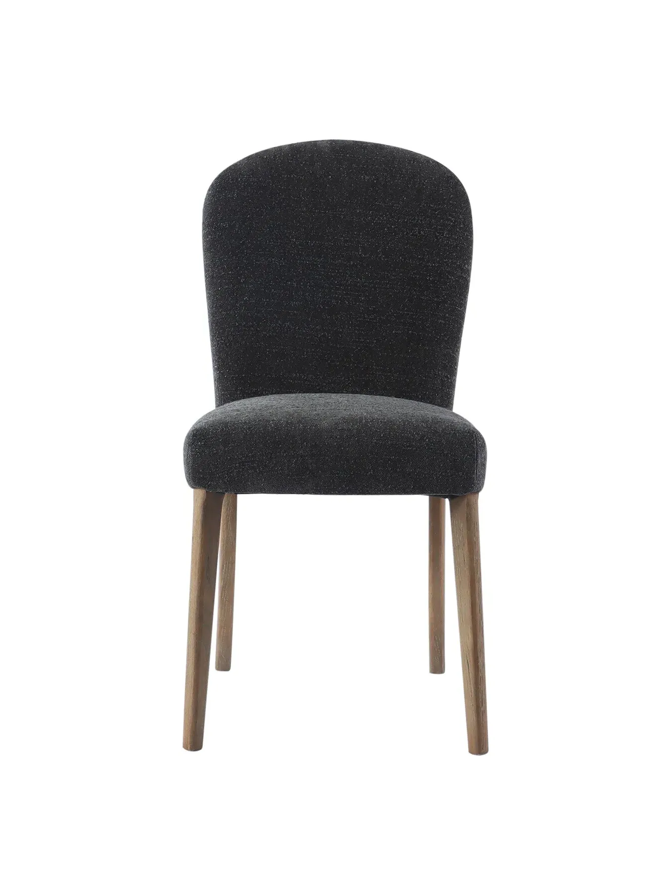 Dining Chair with Brass Studs - Grey, Boucle image