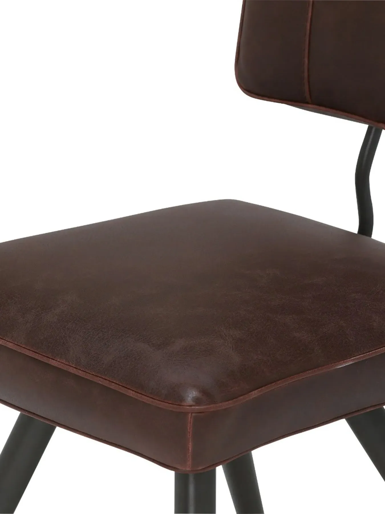 Dining Chair with Exposed Stitching - Violet, Faux Leather