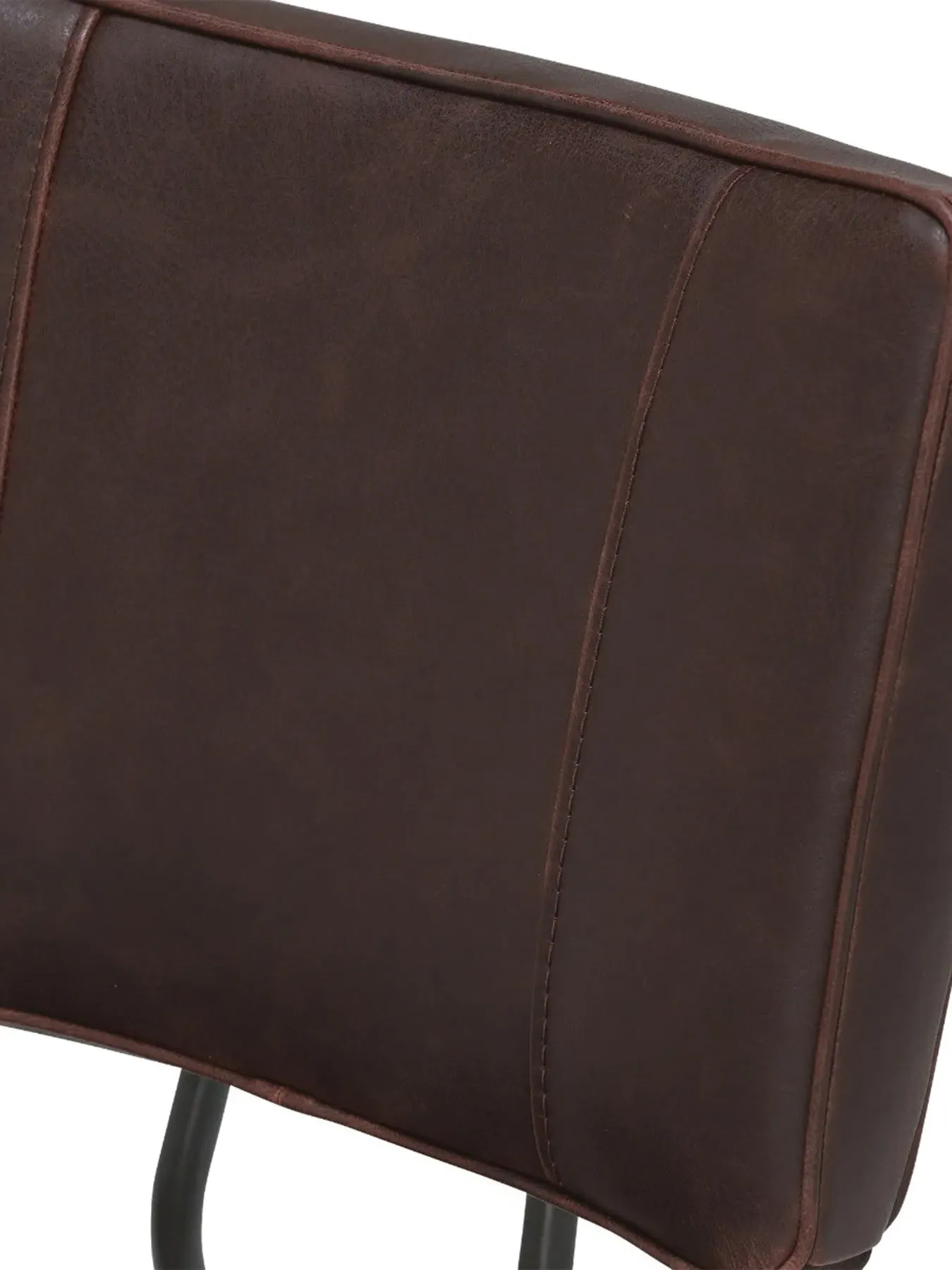 Dining Chair with Exposed Stitching - Violet, Faux Leather
