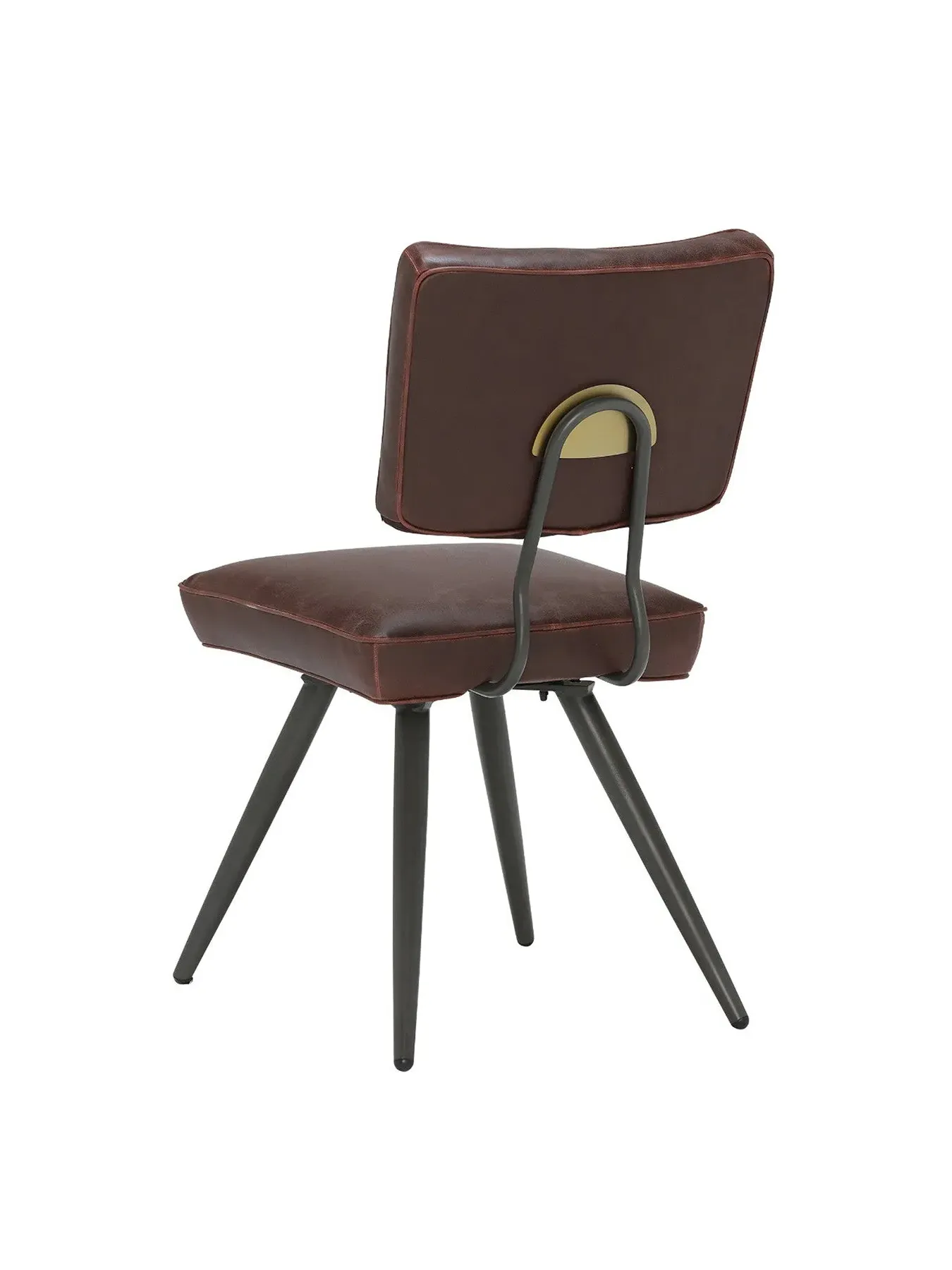Dining Chair with Exposed Stitching - Violet, Faux Leather