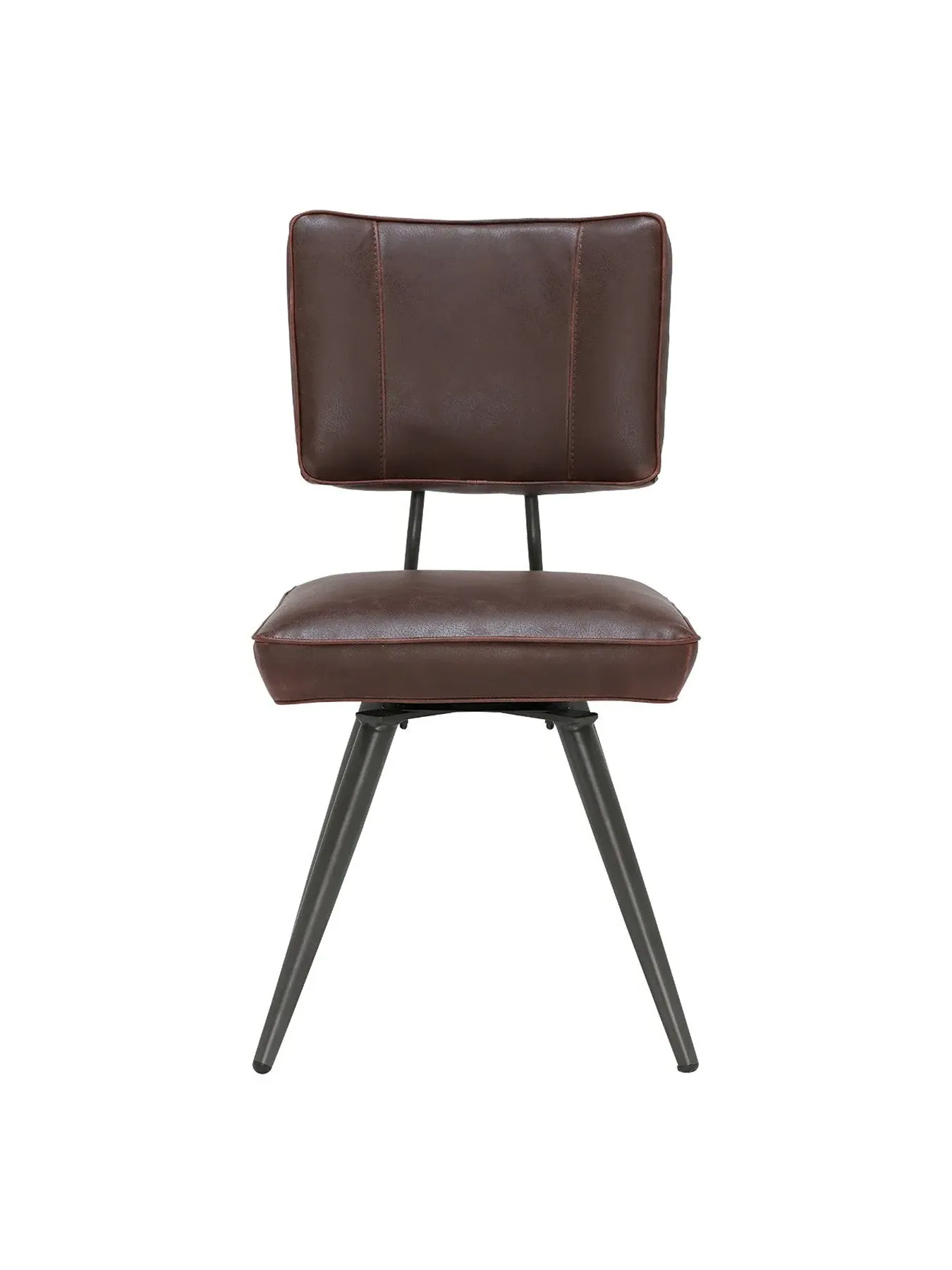 Dining Chair with Exposed Stitching - Violet, Faux Leather