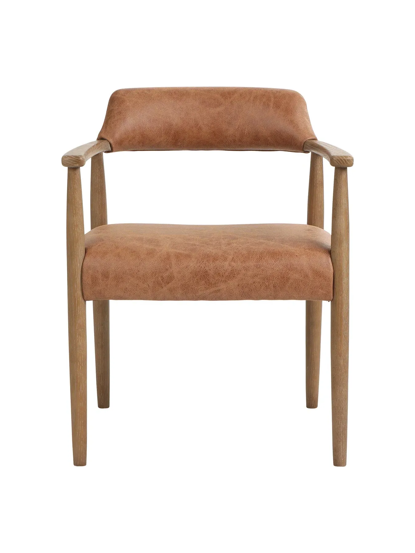 Dining Chair with Foam Cushions - Brown, Leather