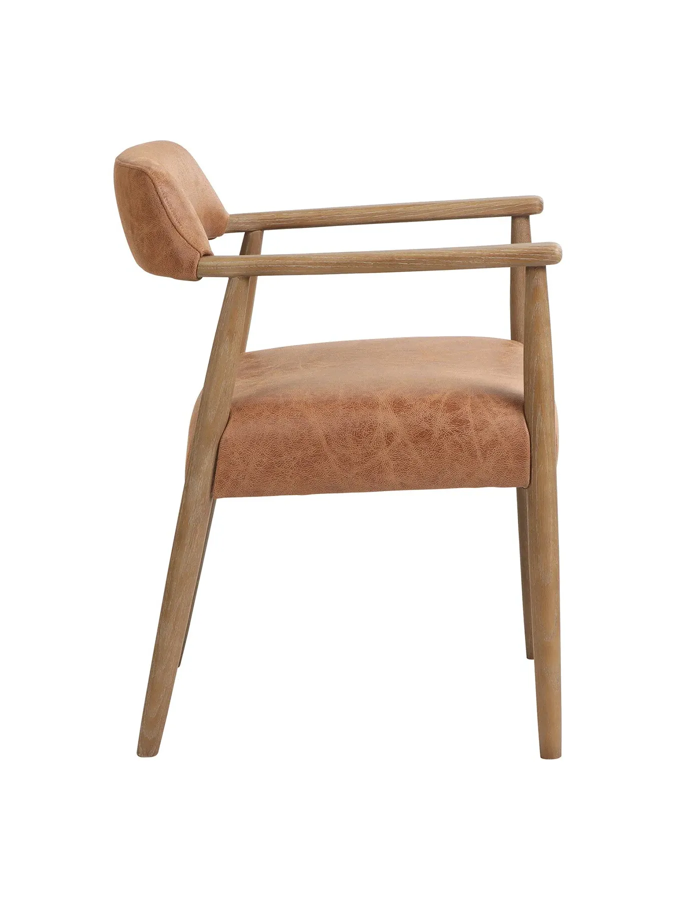 Dining Chair with Foam Cushions - Brown, Leather