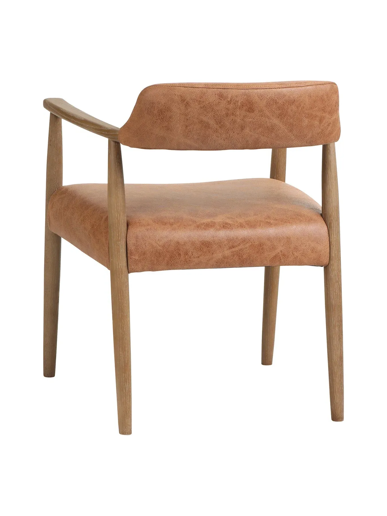 Dining Chair with Foam Cushions - Brown, Leather