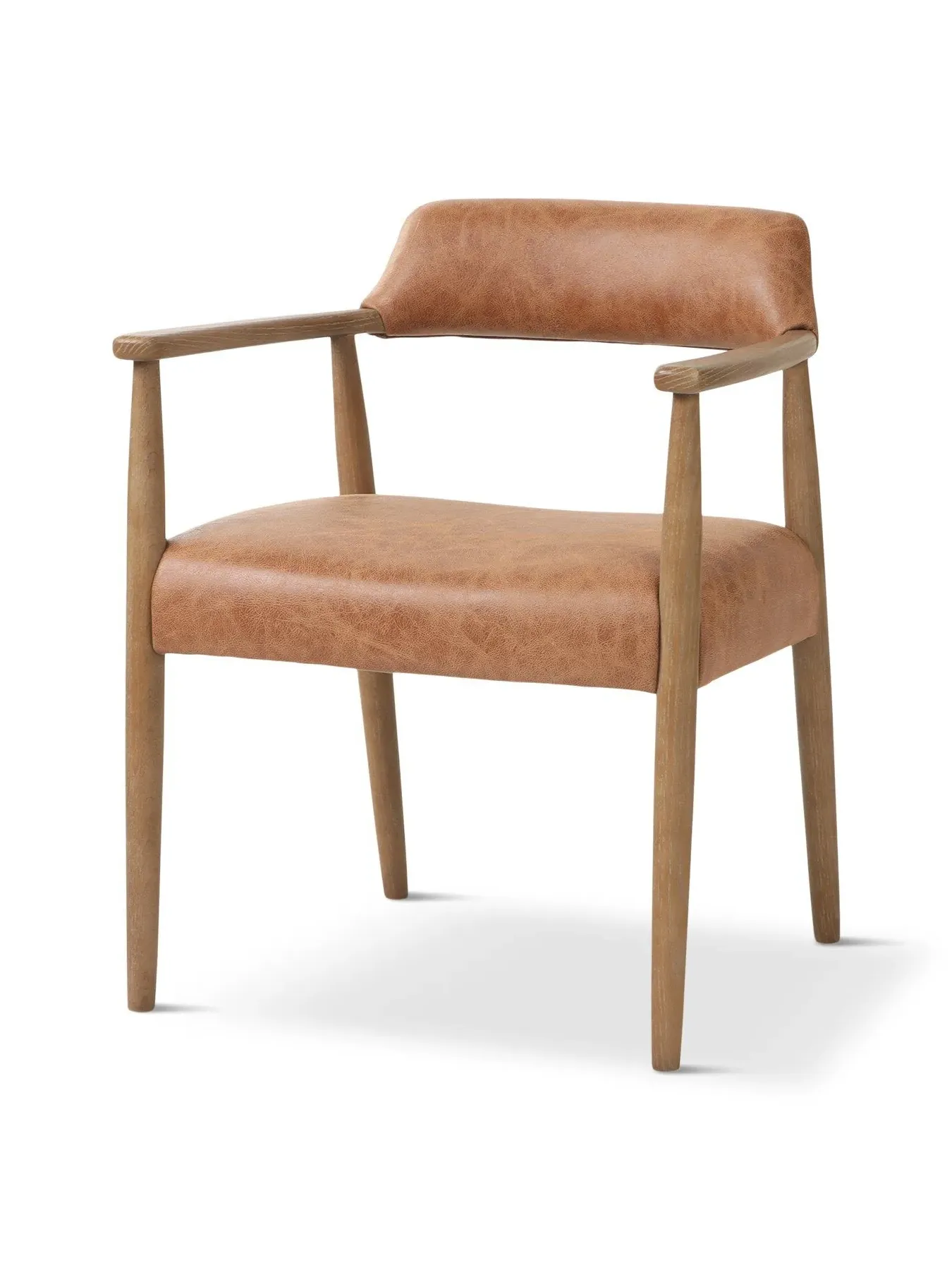 Dining Chair with Foam Cushions - Brown, Leather image