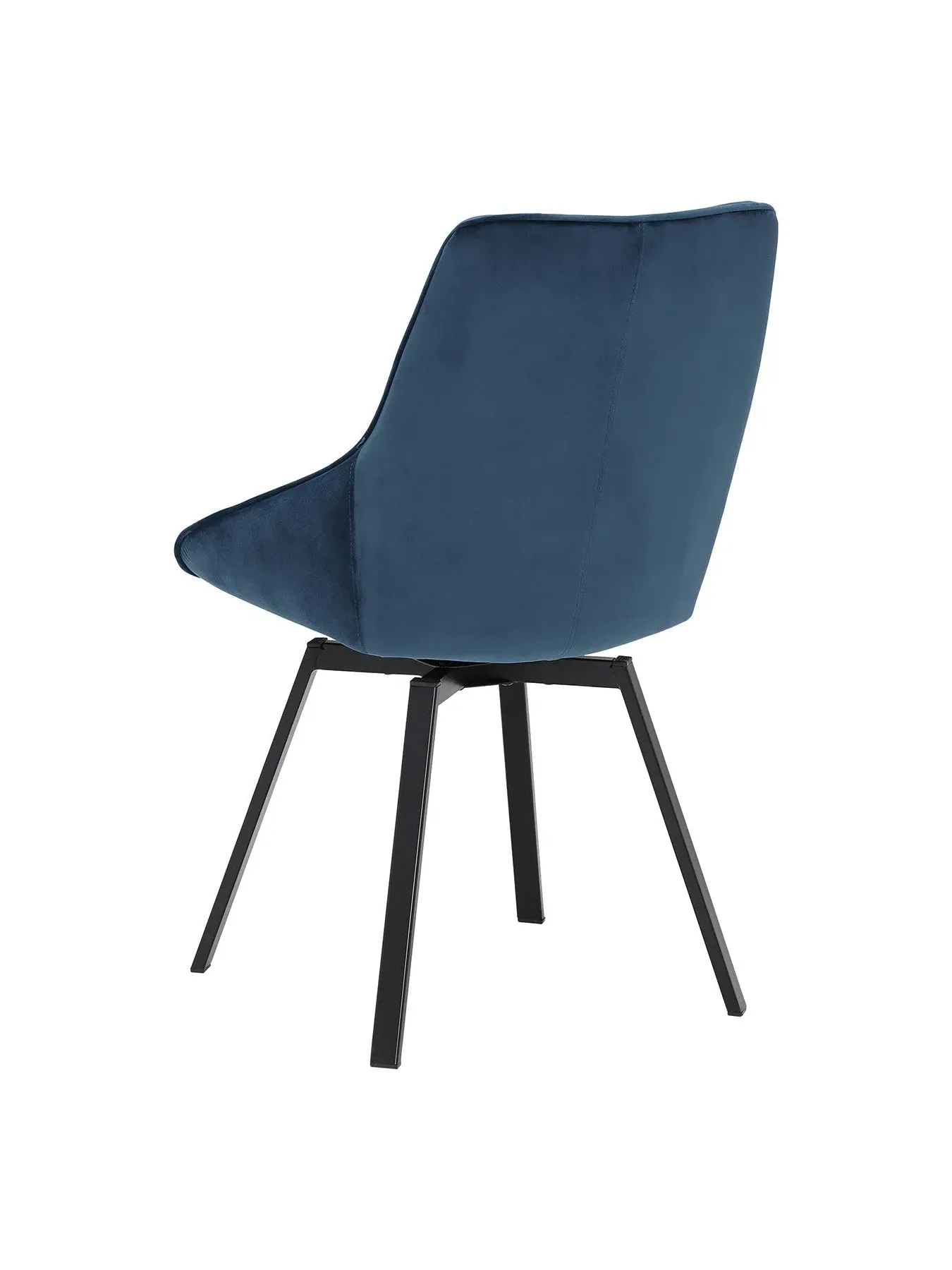 Dining Chair with Metal Legs - Blue, Velvet