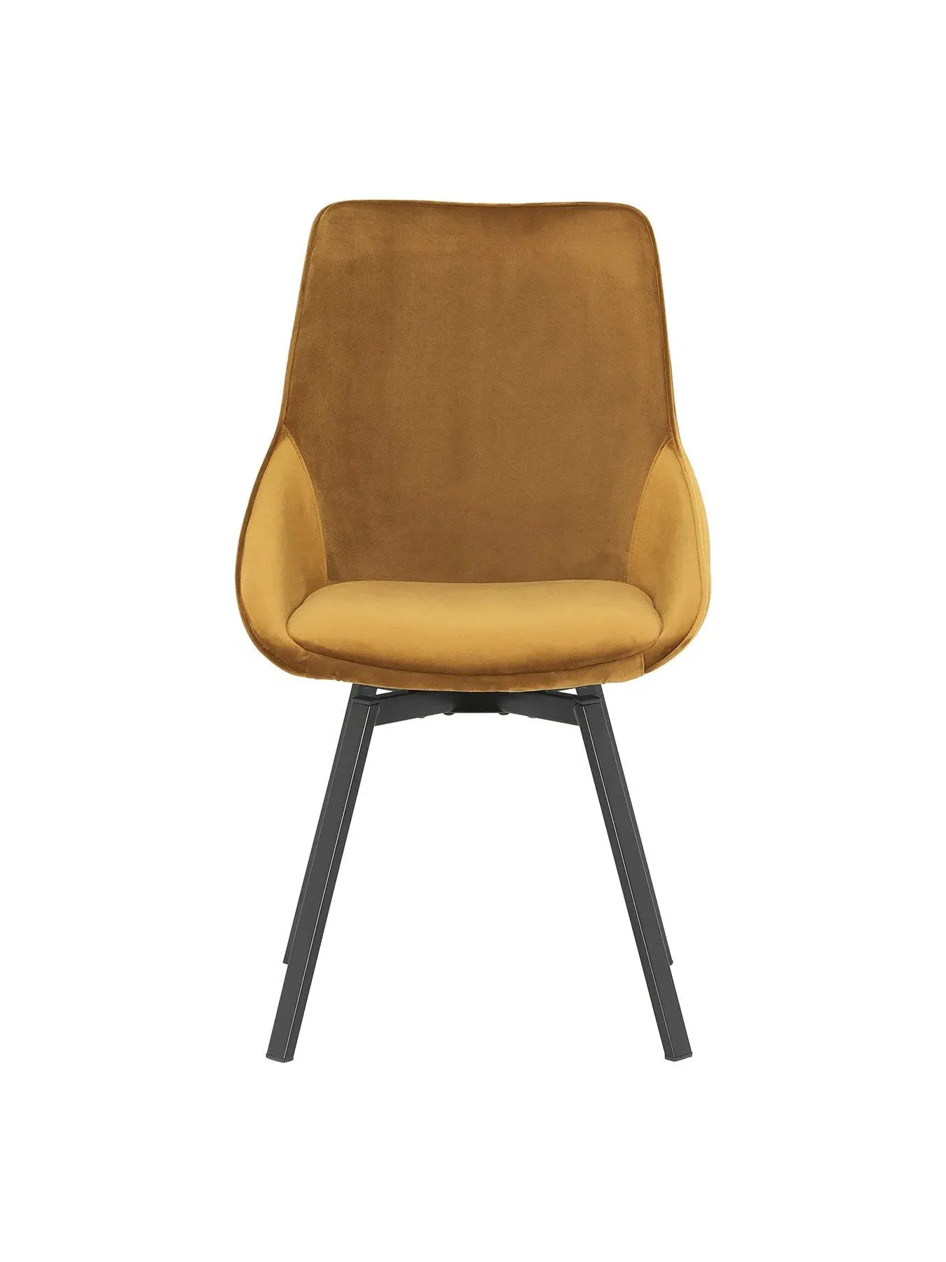 Dining Chair with Metal Legs - Gold, Velvet