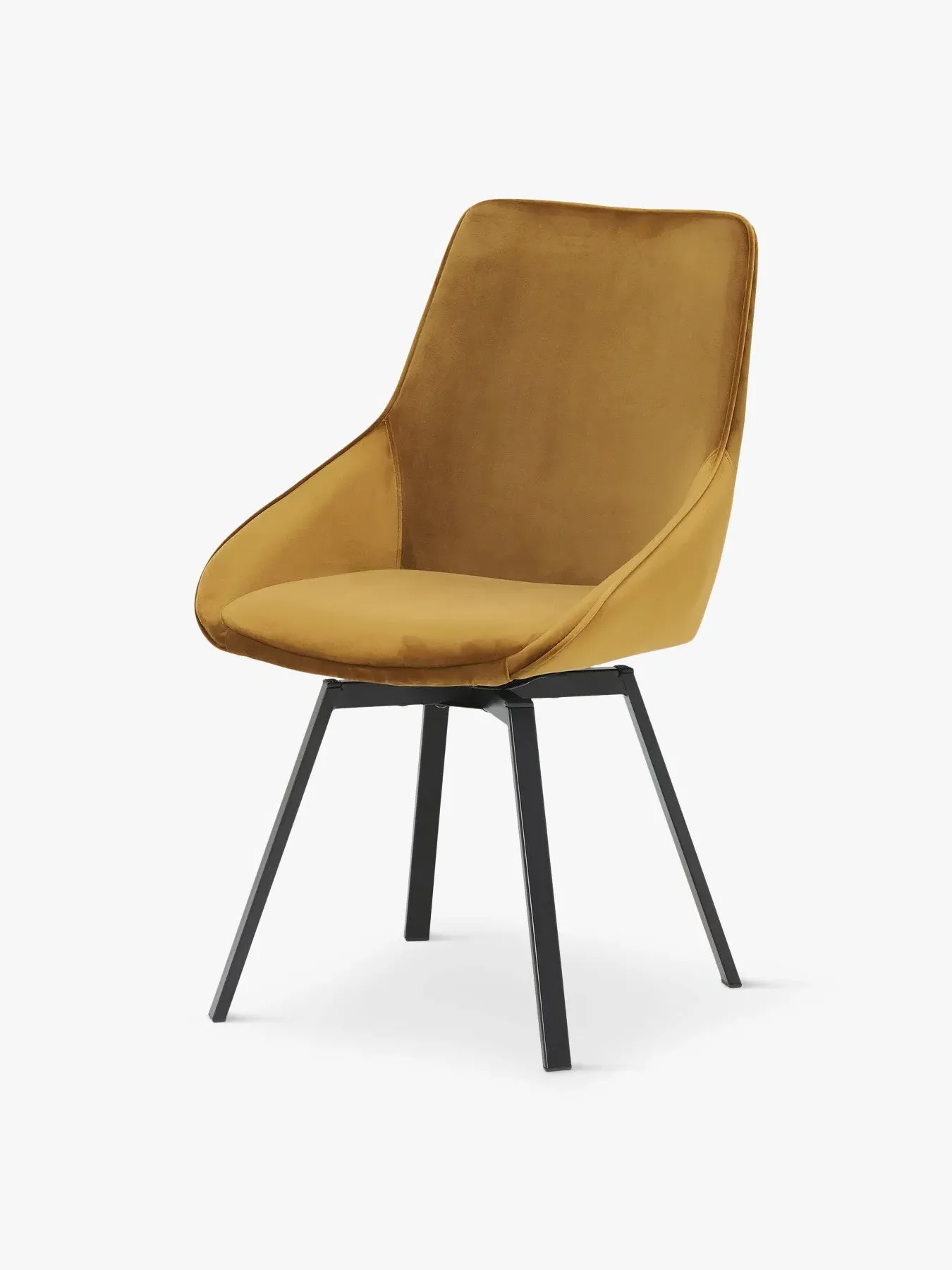Dining Chair with Metal Legs - Gold, Velvet image