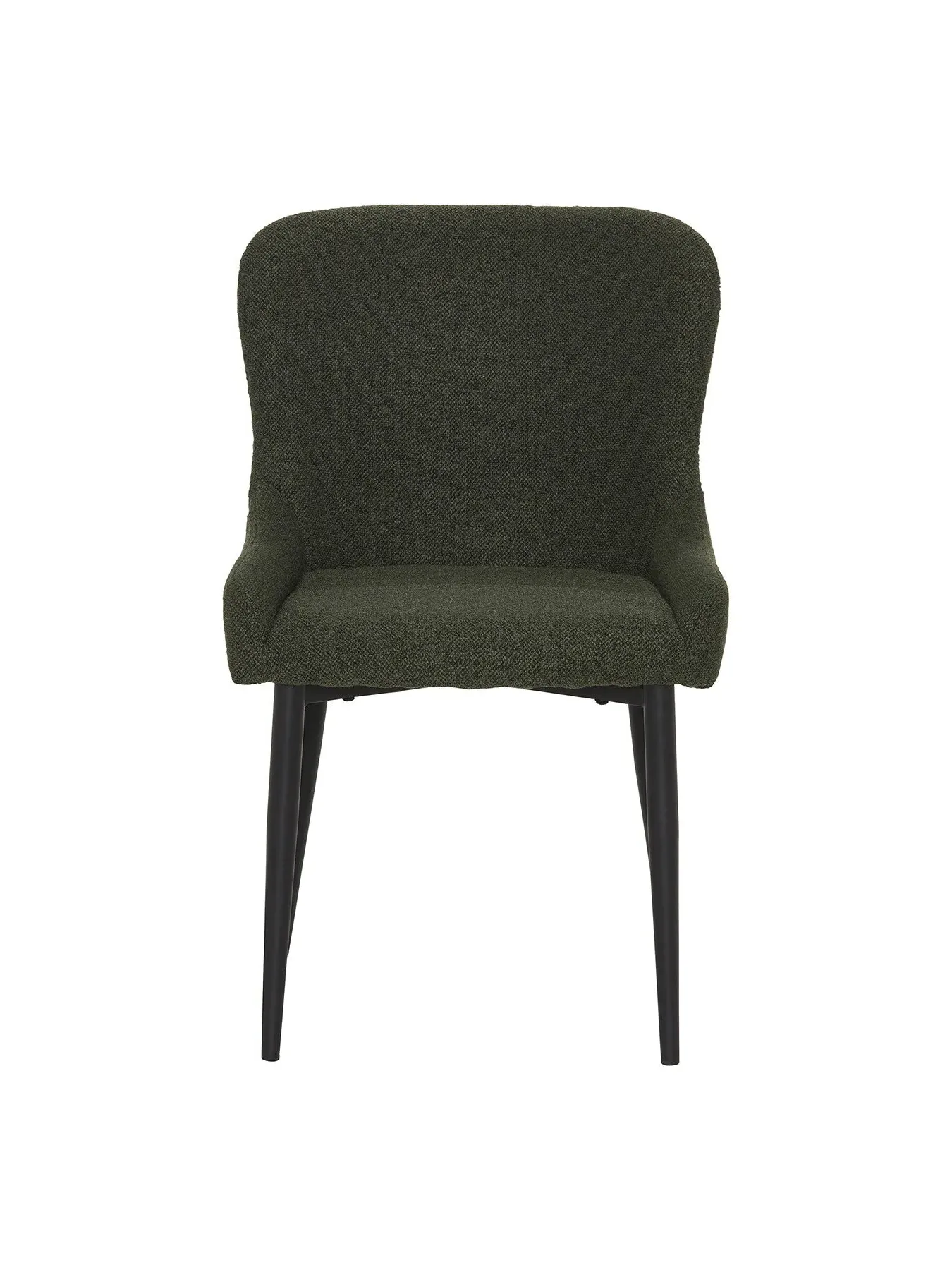 Dining Chair with Metal Legs - Green, Boucle