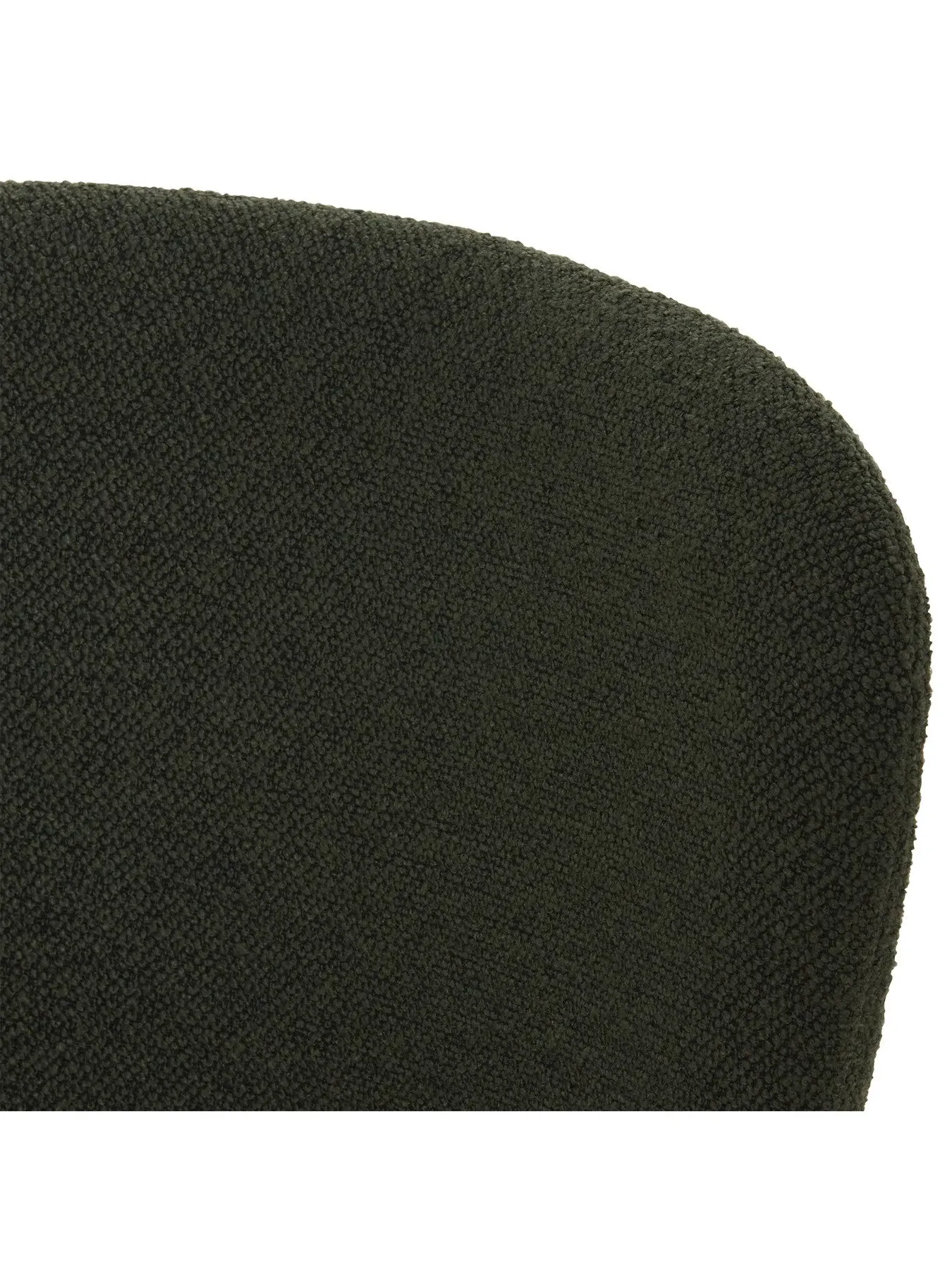 Dining Chair with Metal Legs - Green, Boucle