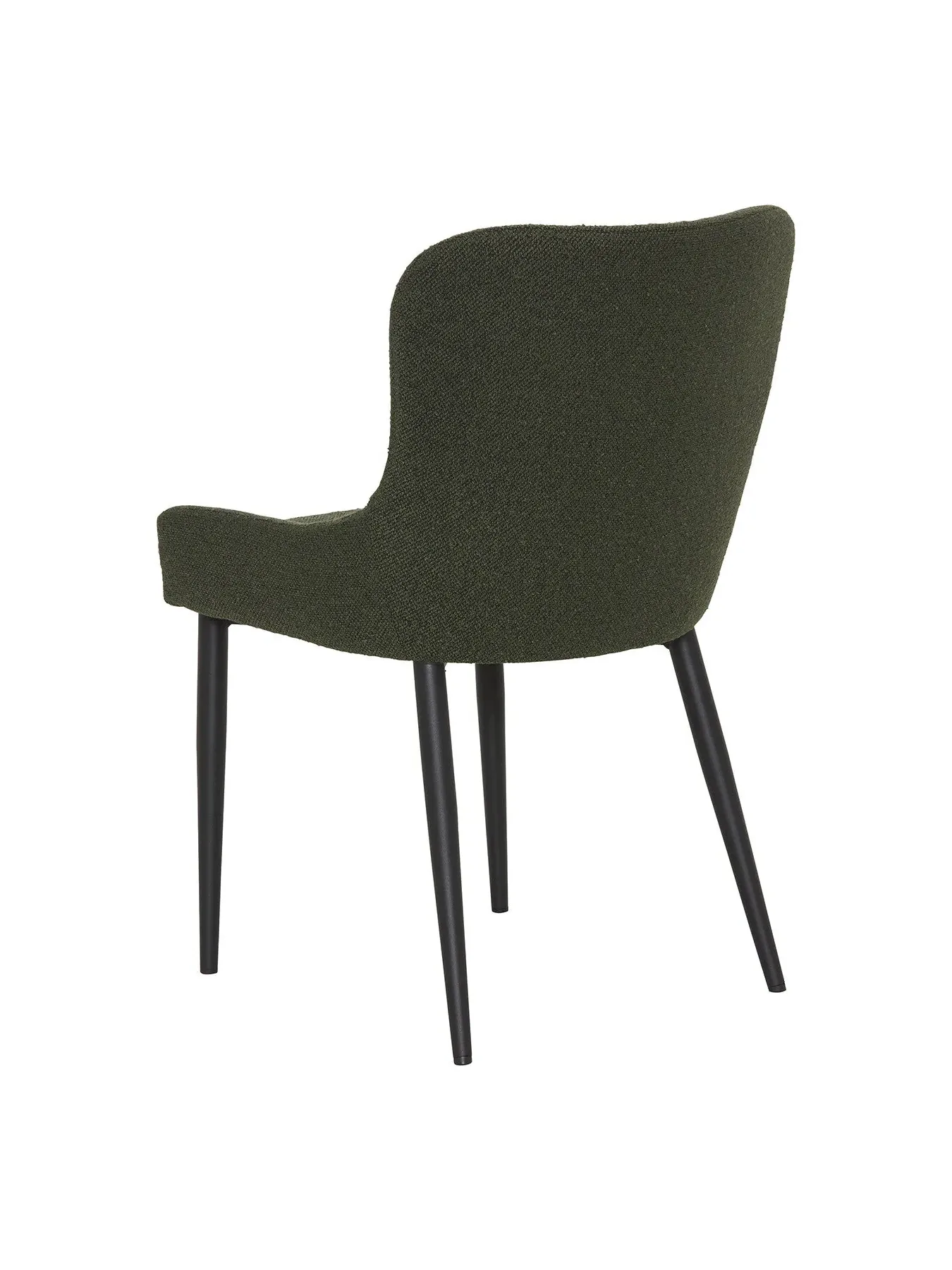 Dining Chair with Metal Legs - Green, Boucle