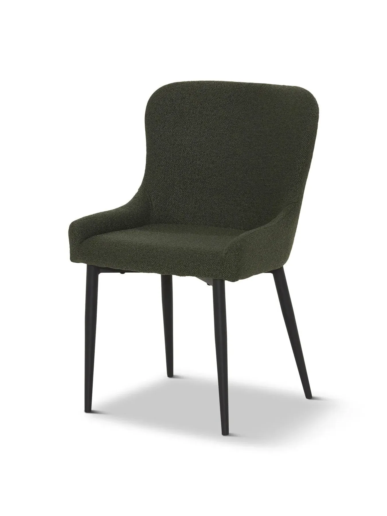 Dining Chair with Metal Legs - Green, Boucle image