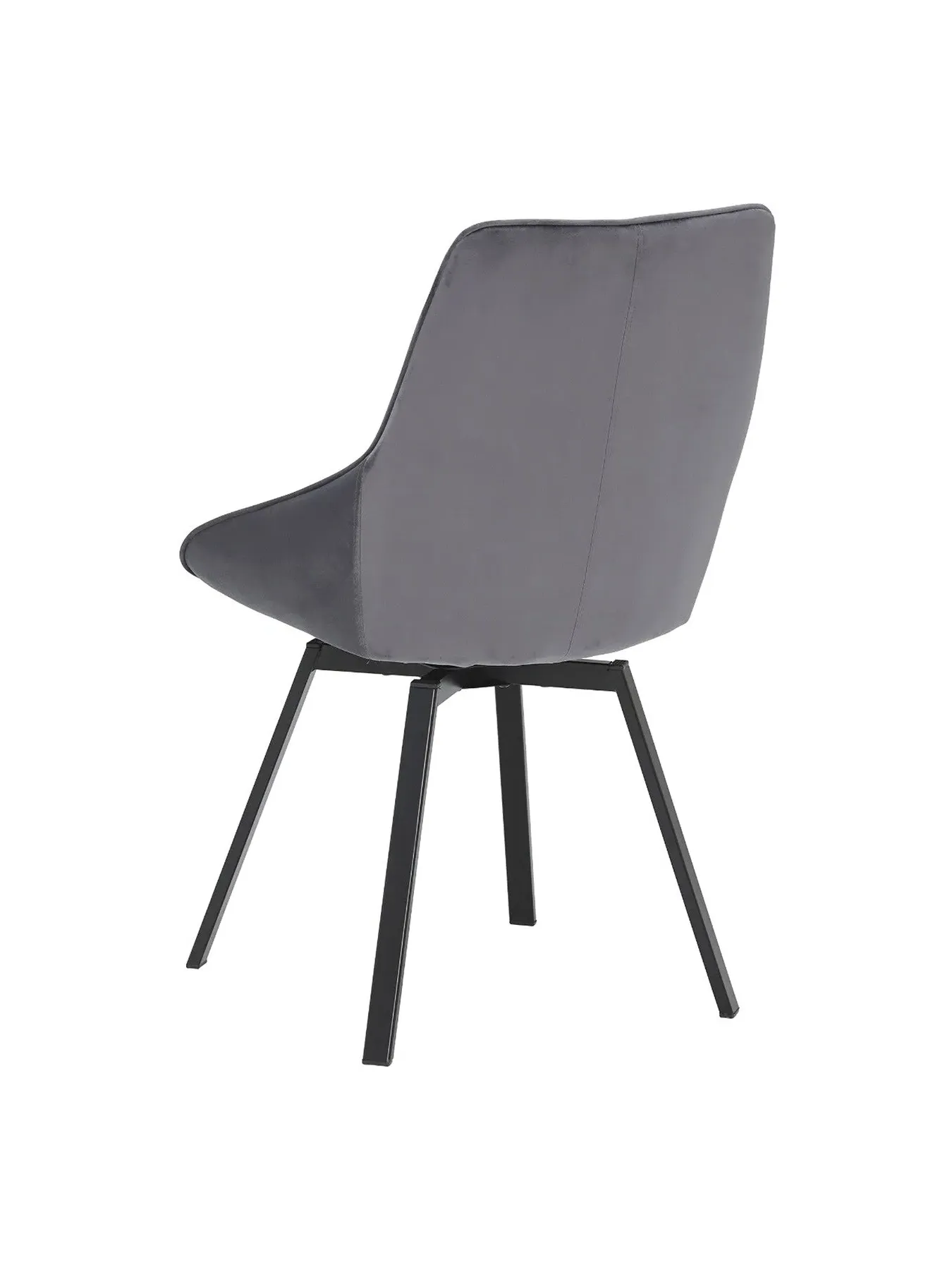 Dining Chair with Metal Legs - Grey, Velvet