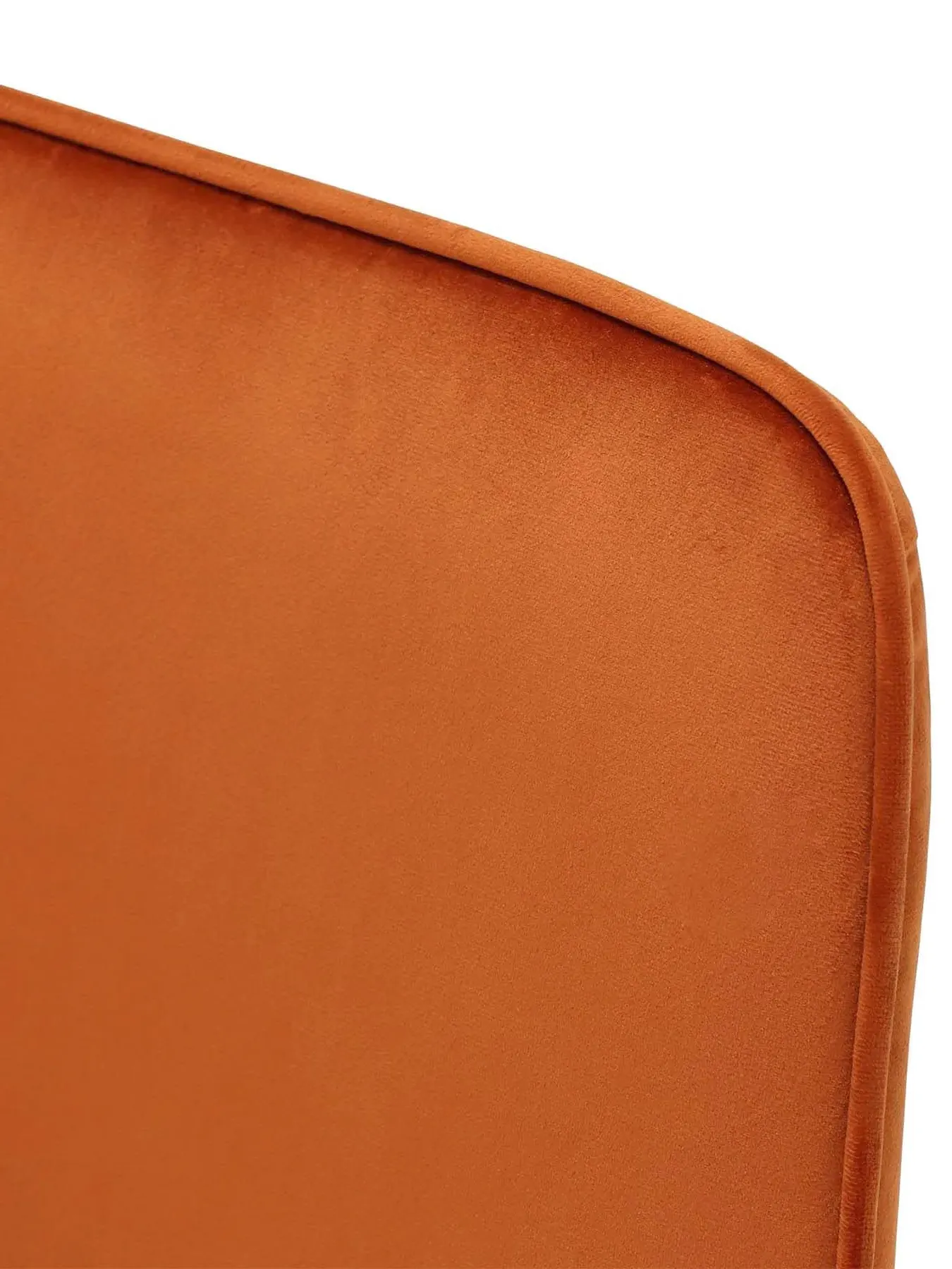 Dining Chair with Metal Legs - Orange, Velvet