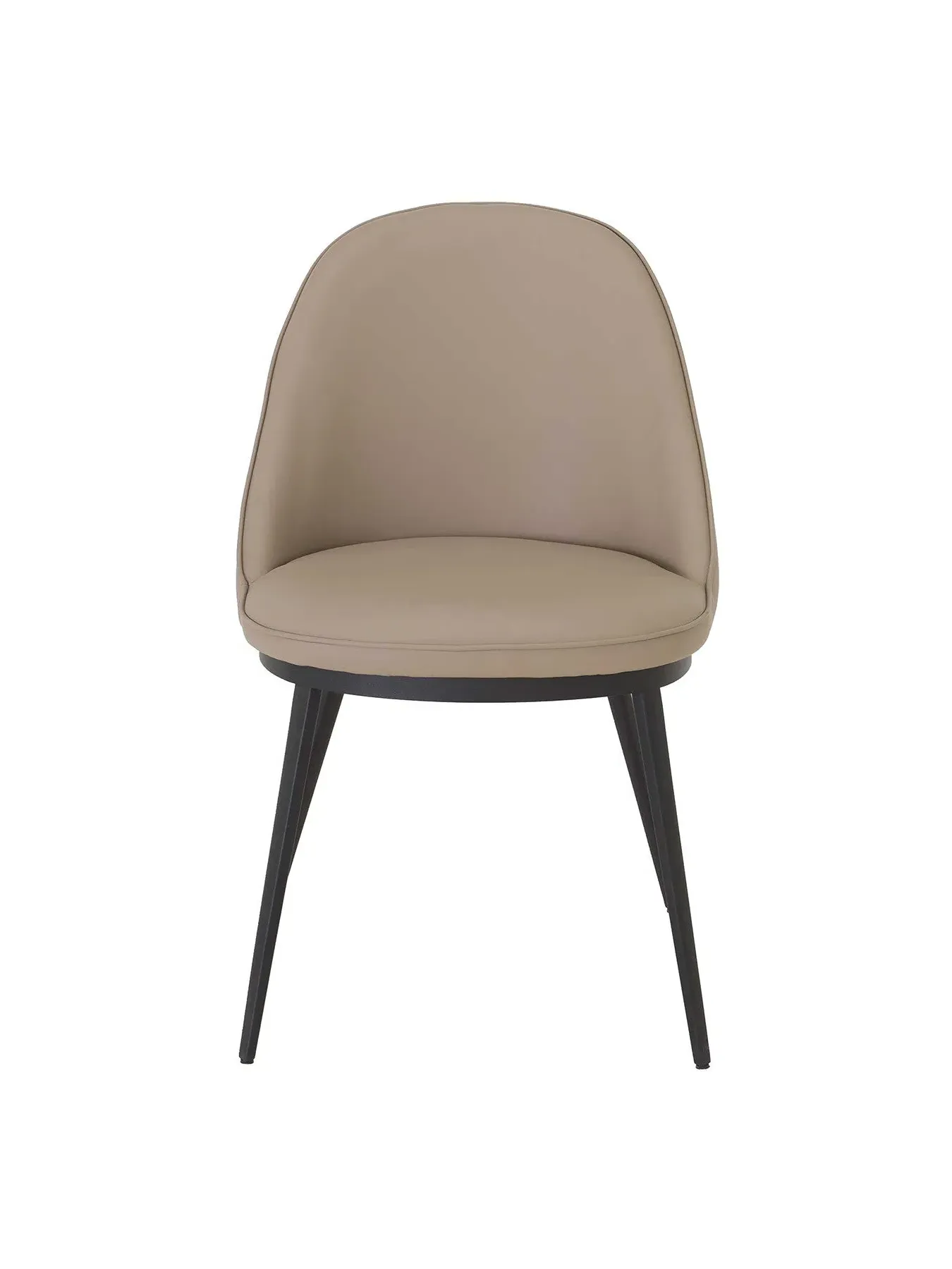 Dining Chair with Metal Legs - Taupe, Faux Leather