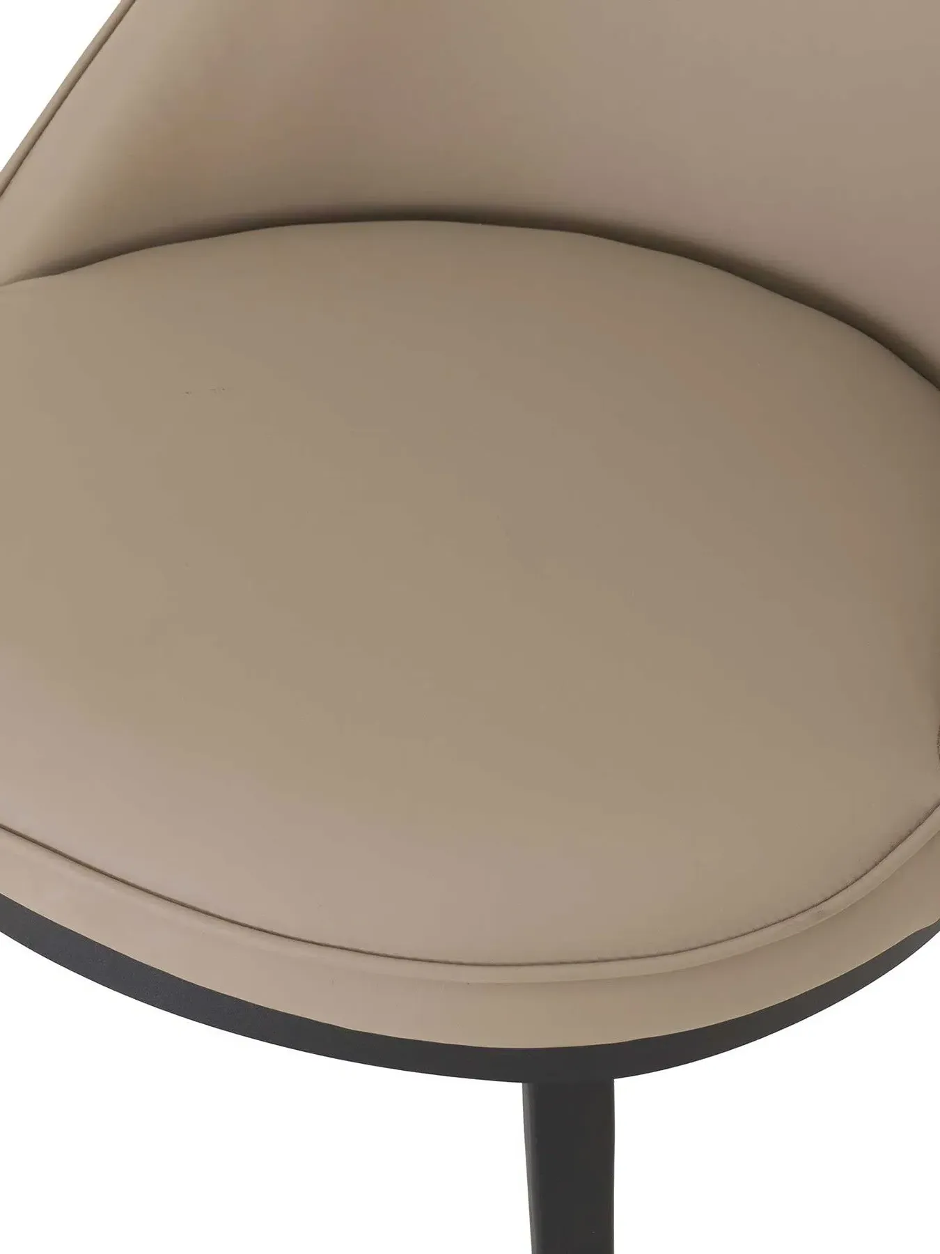 Dining Chair with Metal Legs - Taupe, Faux Leather