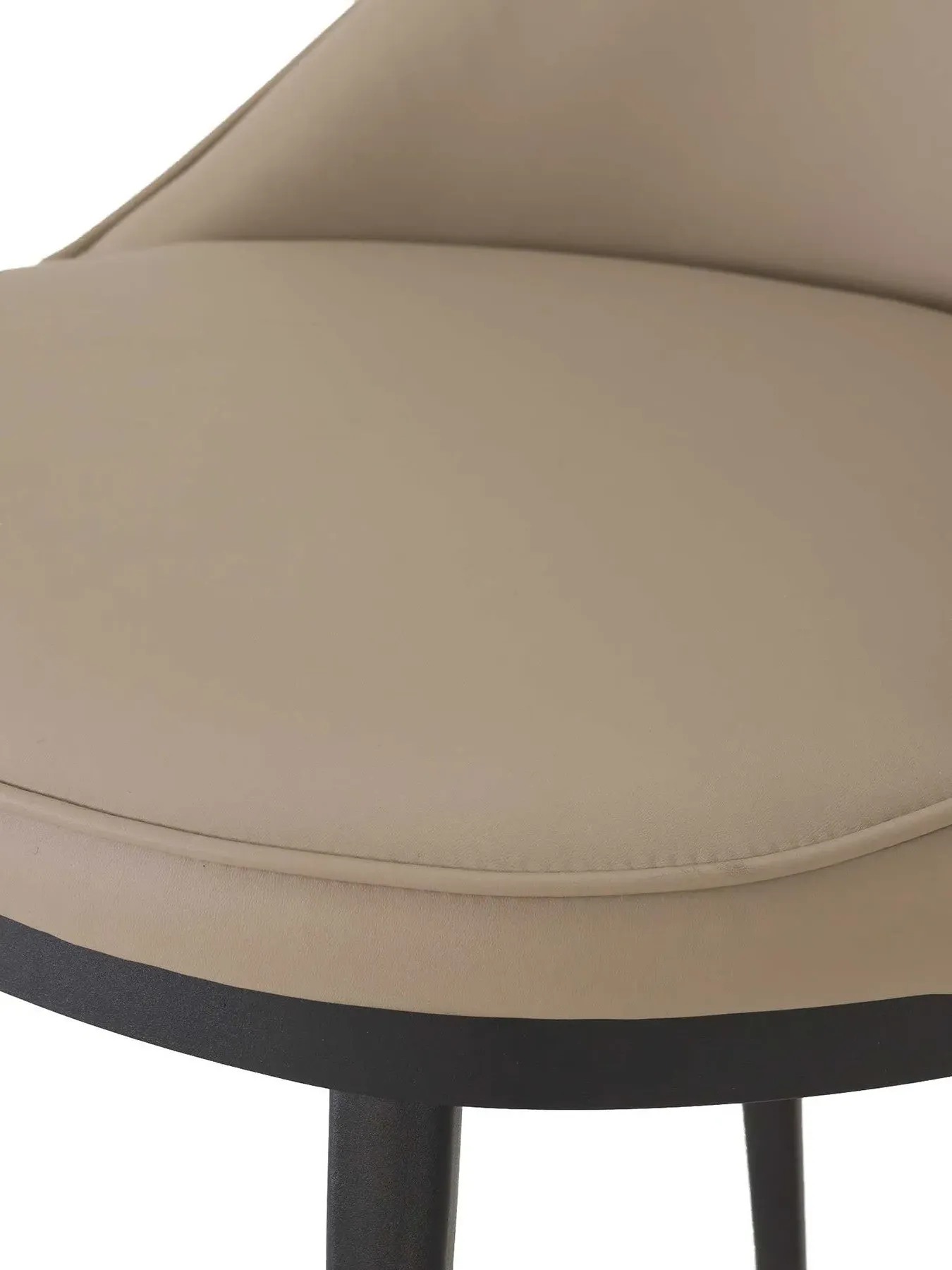 Dining Chair with Metal Legs - Taupe, Faux Leather