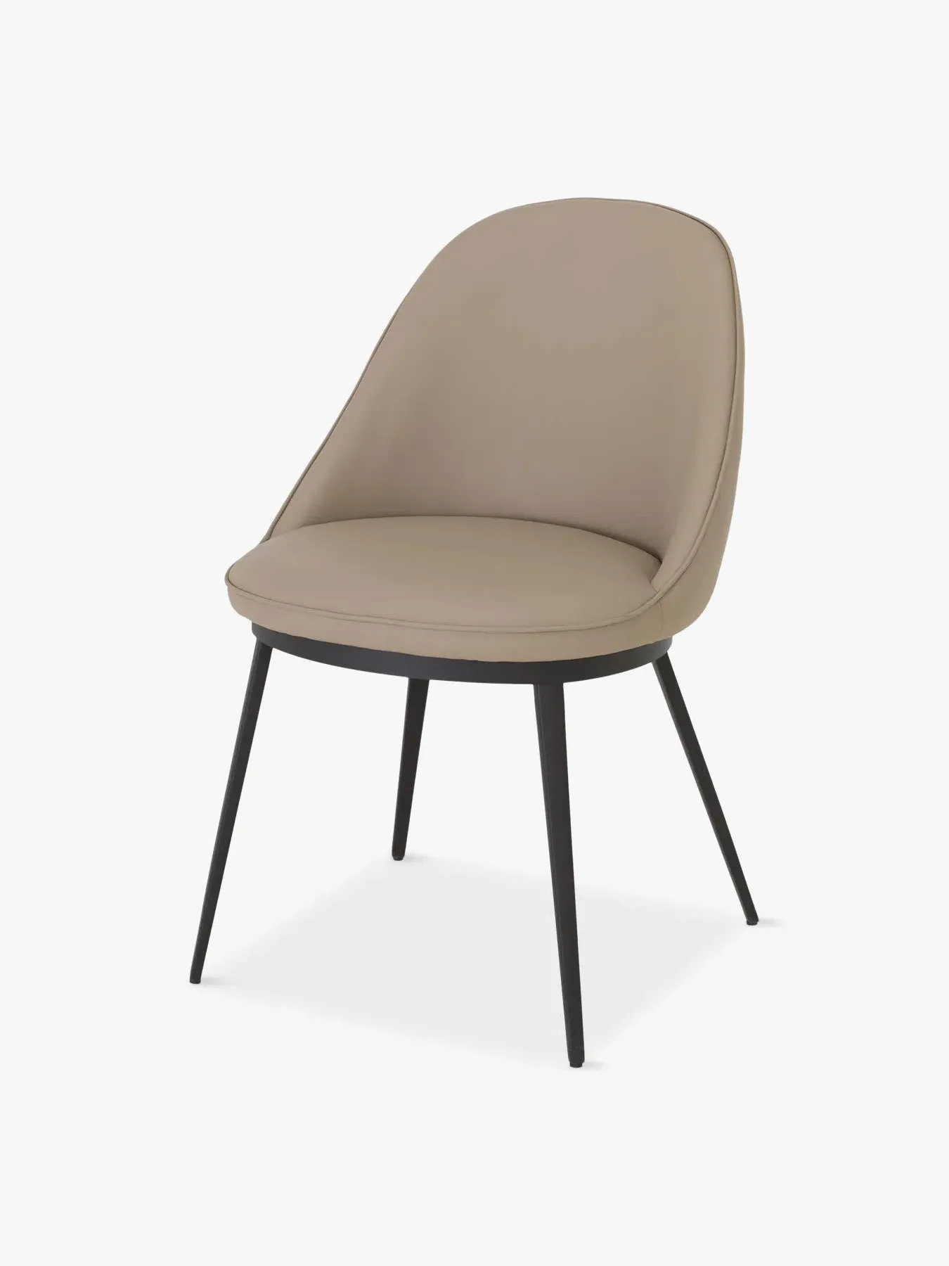 Dining Chair with Metal Legs - Taupe, Faux Leather image