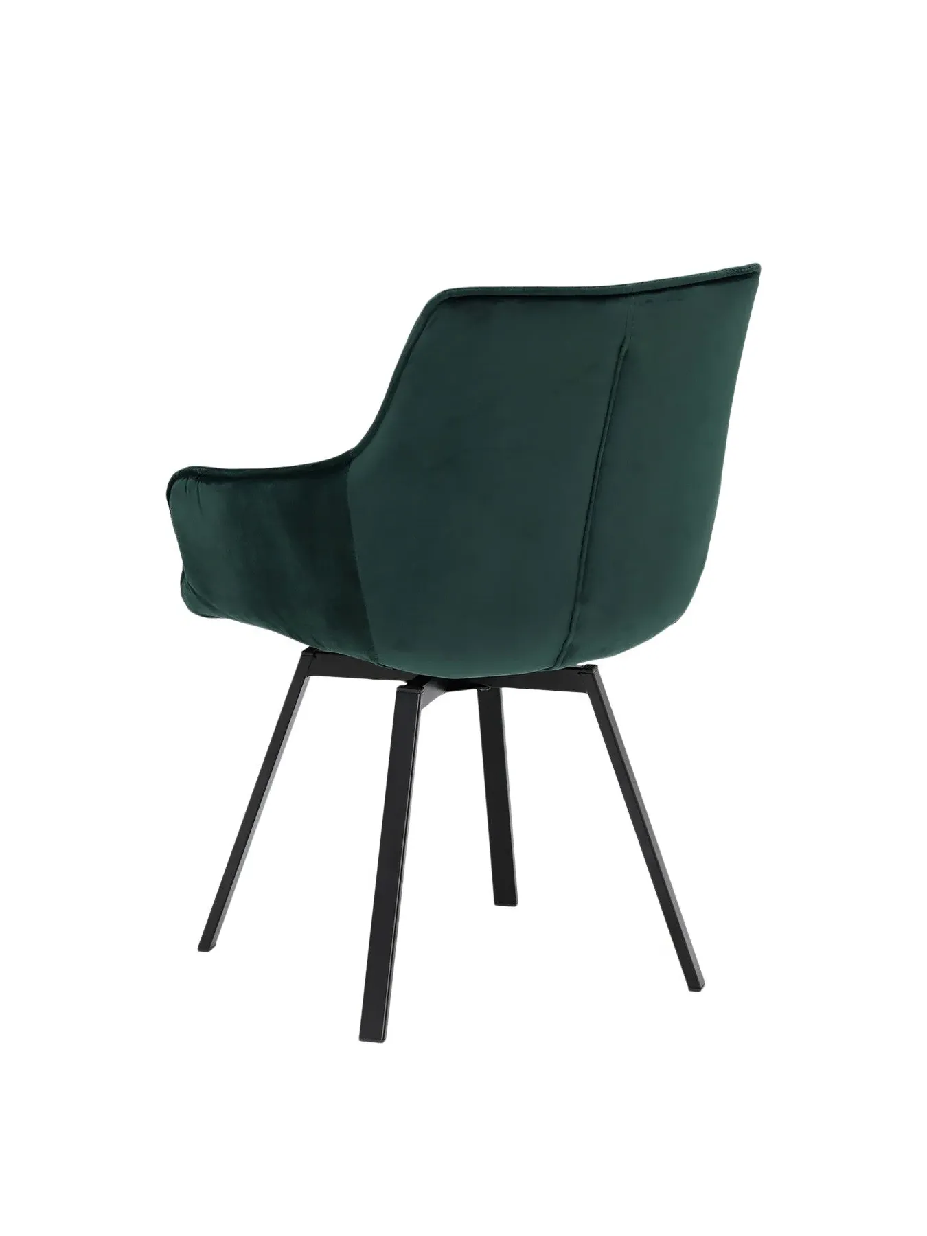Dining Chair with Quilted Upholstery - Green, Velvet