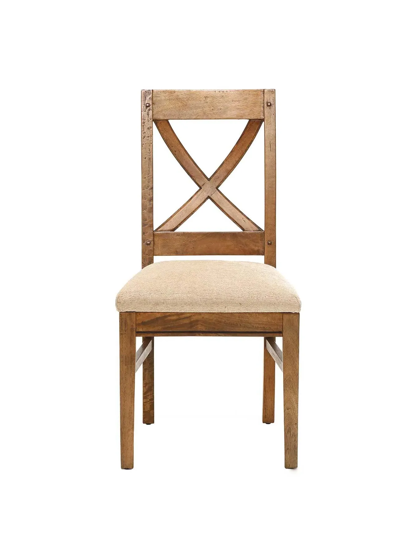 Dining Chair with Upholstery - Natural, Mango Wood