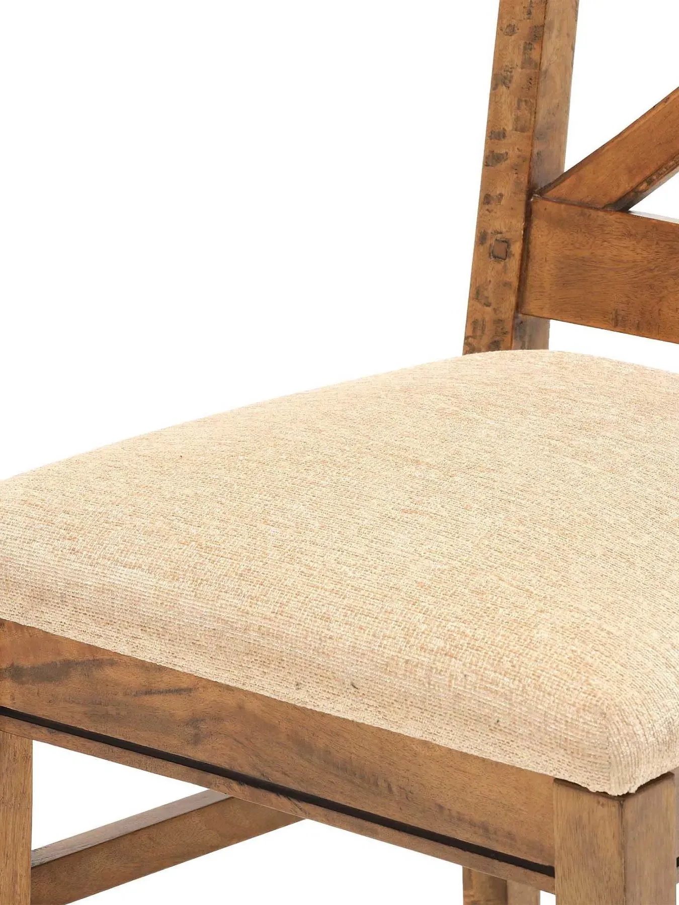 Dining Chair with Upholstery - Natural, Mango Wood
