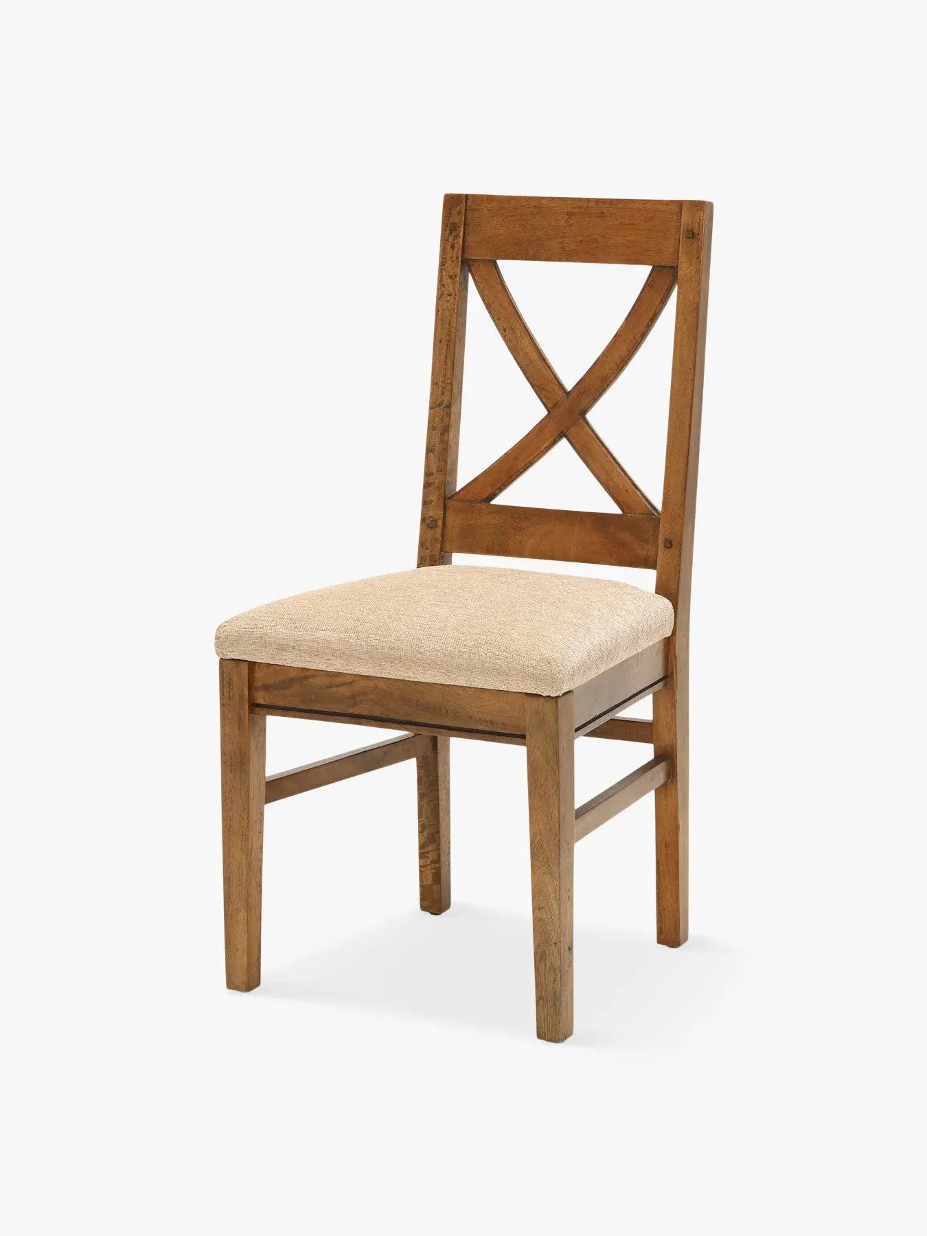 Dining Chair with Upholstery - Natural, Mango Wood image