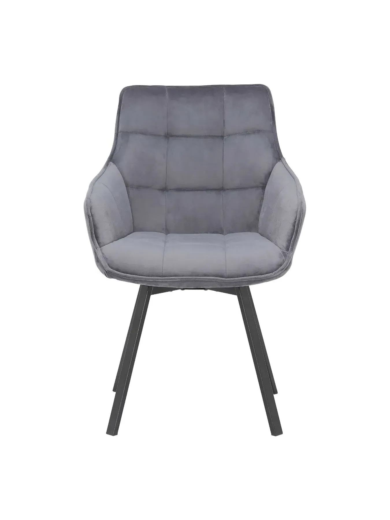 Dining Chair with Velvet Upholstery - Grey