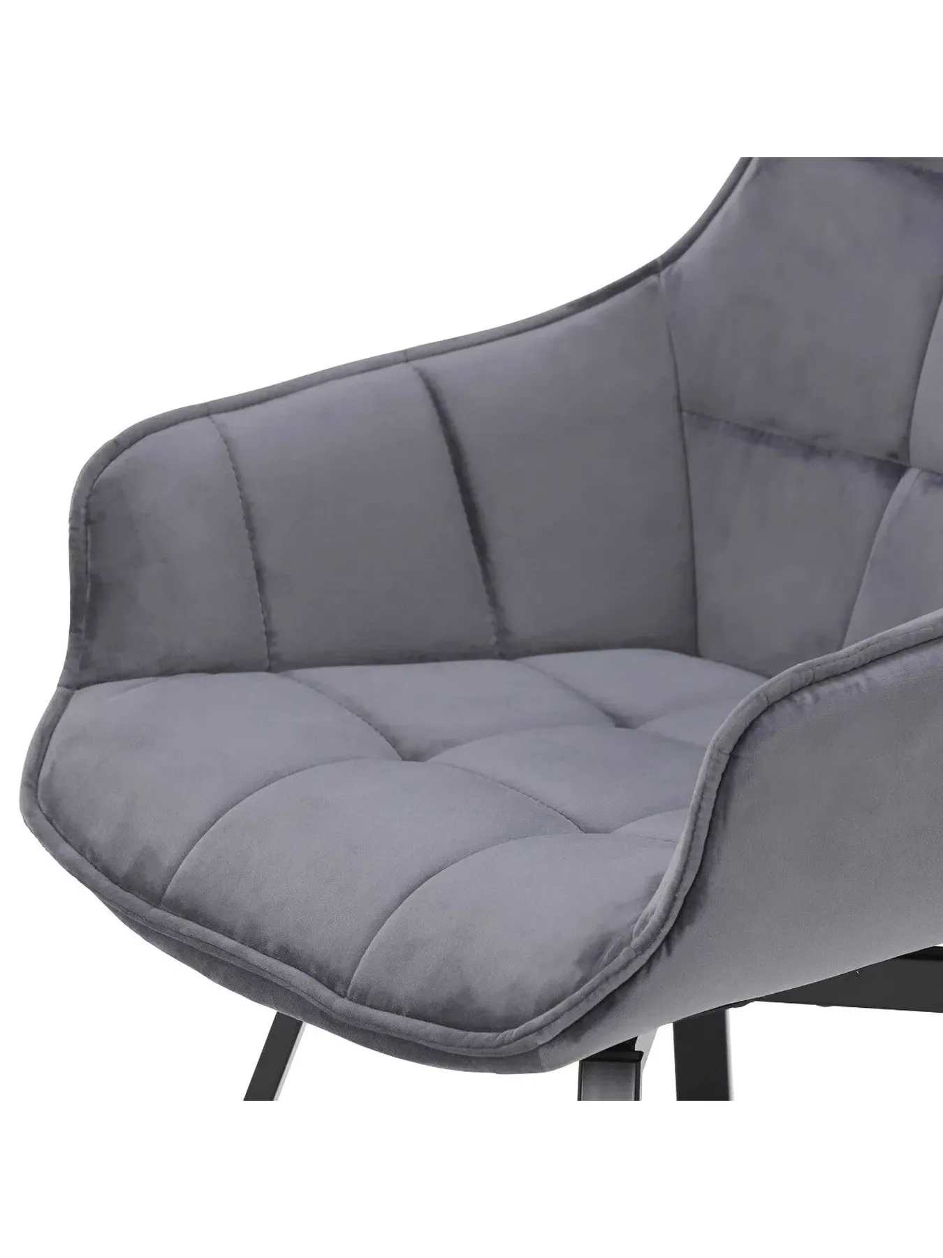 Dining Chair with Velvet Upholstery - Grey