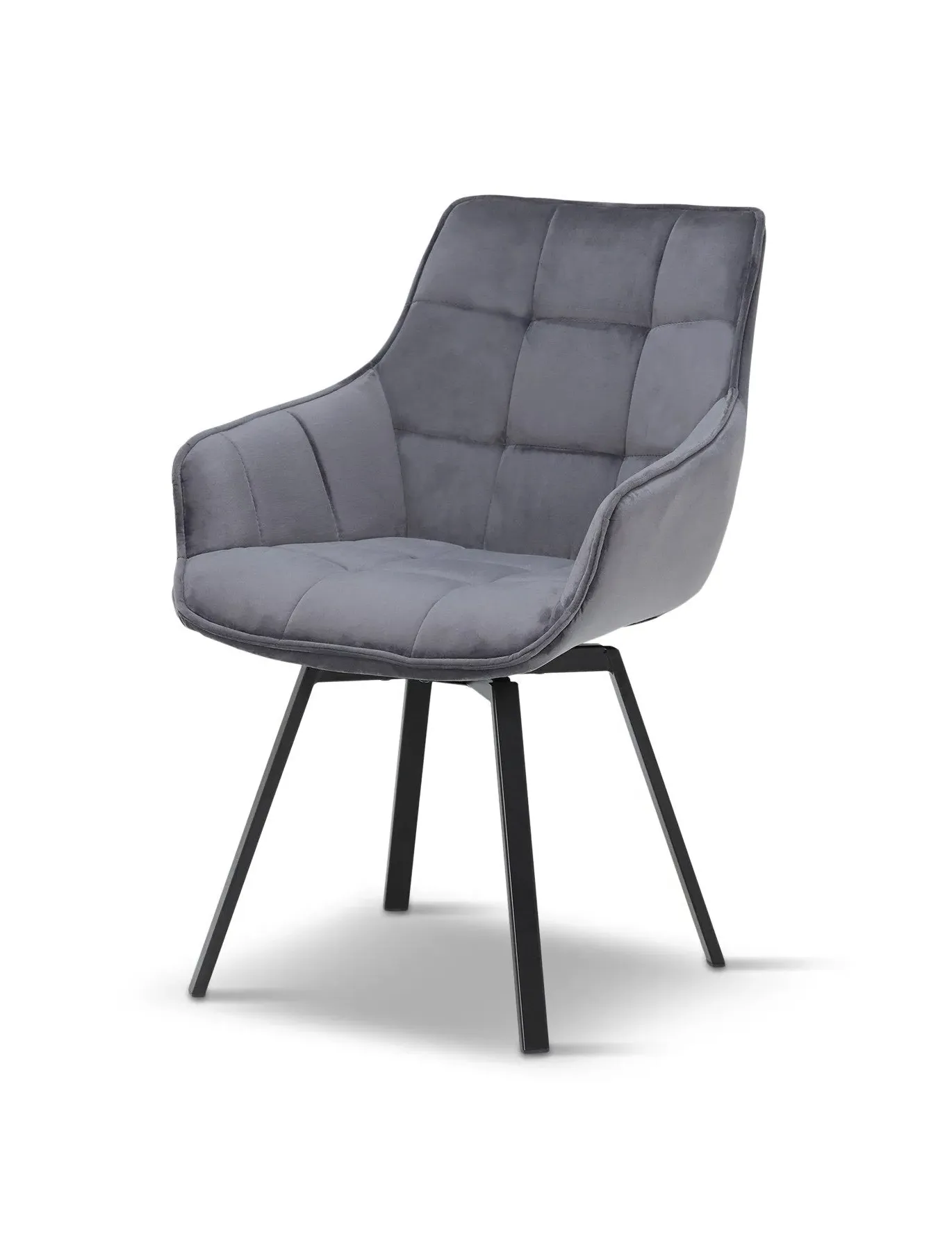 Dining Chair with Velvet Upholstery - Grey image