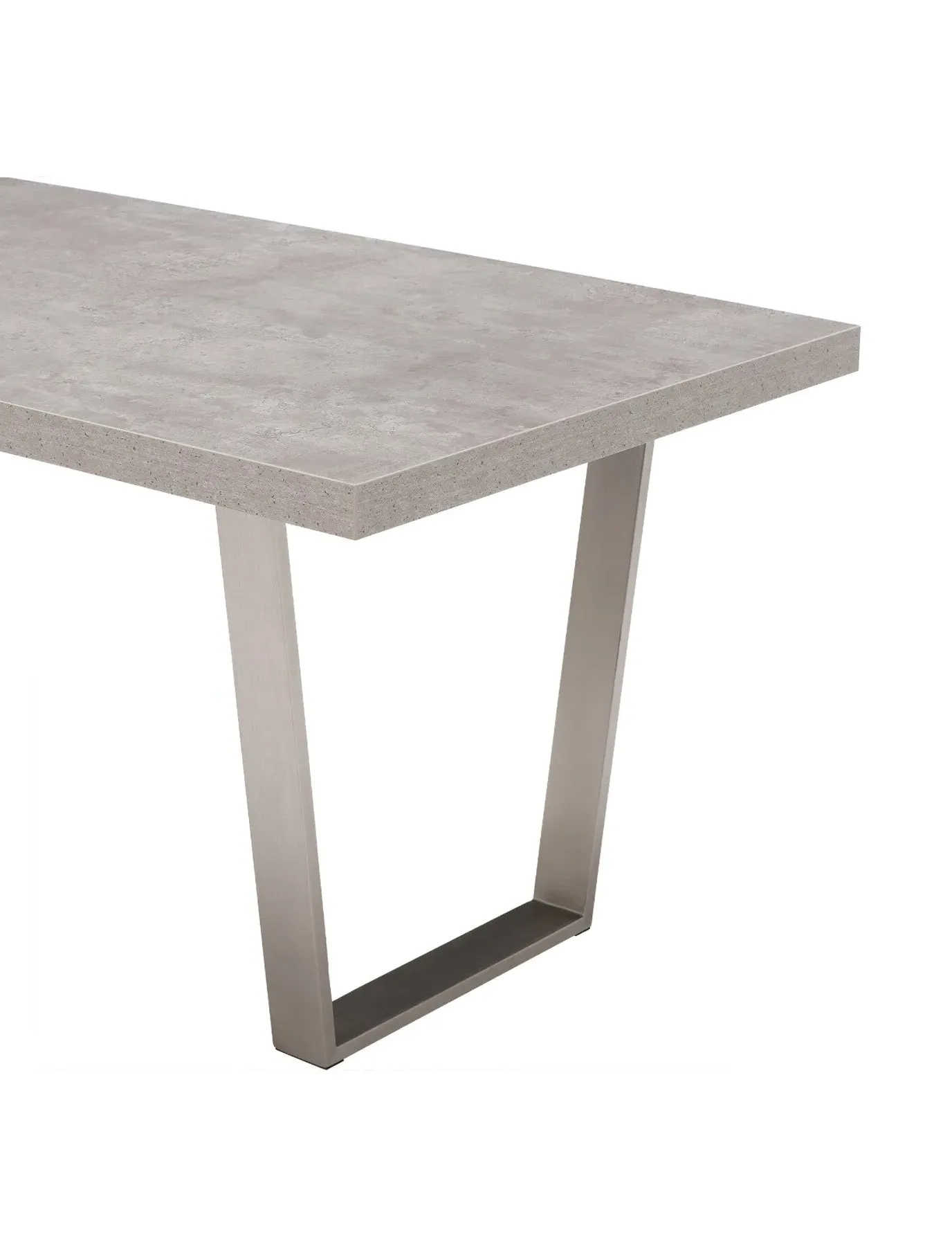 Dining Table with Concrete Effect - Grey, Wood
