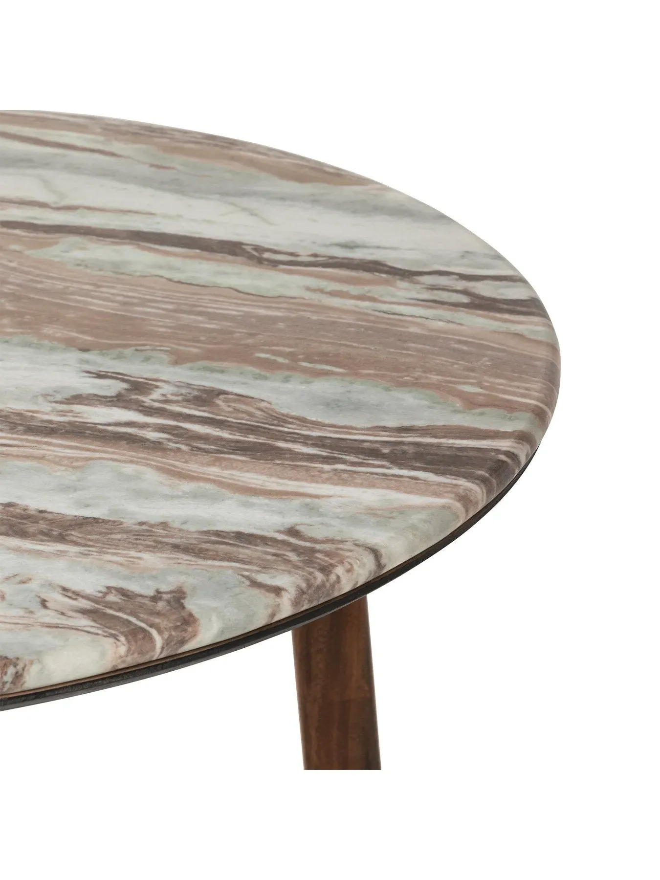 Dining Table with Marble Top - Brown, Acacia Wood