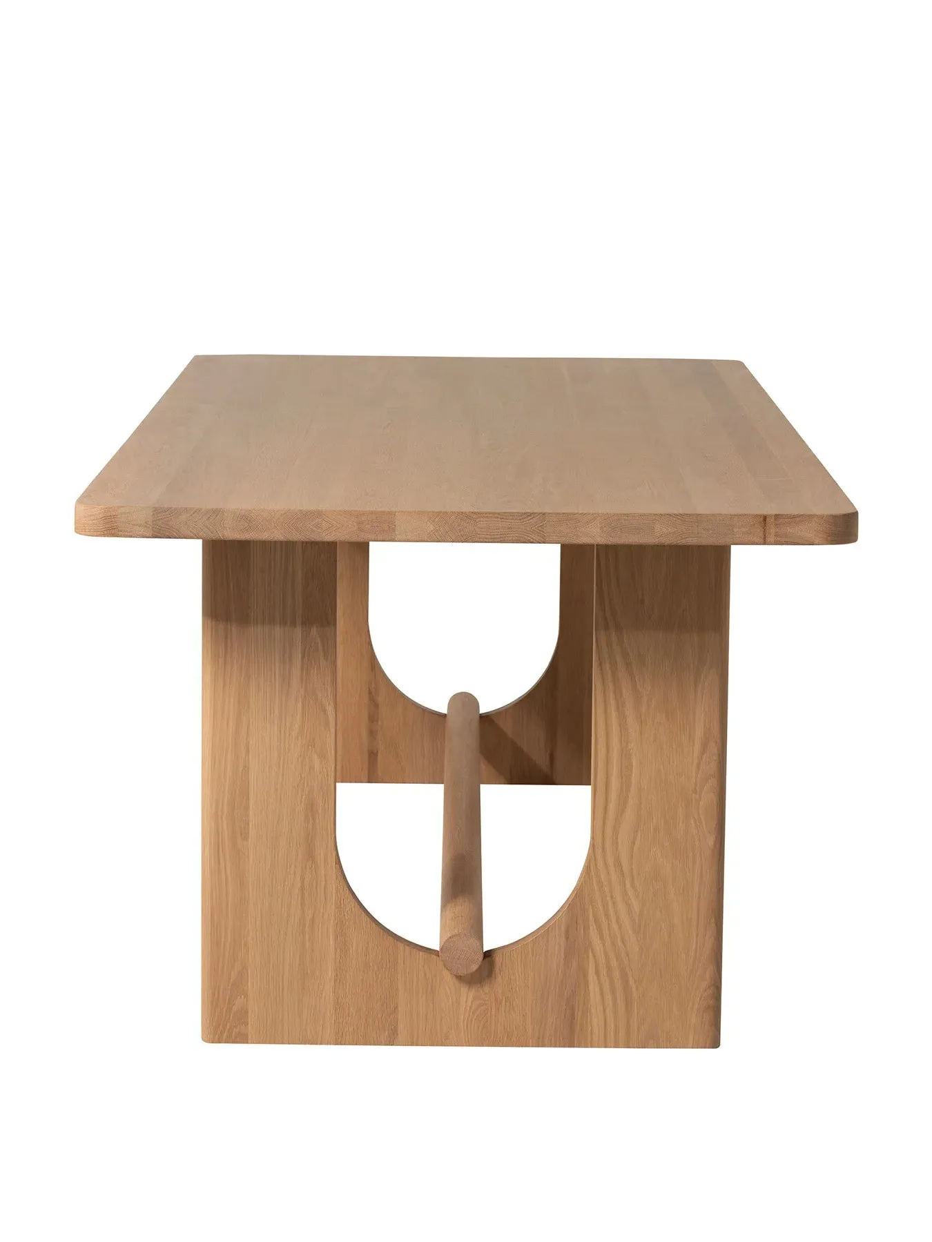 Dining Table with Round Bar Detail - Neutral, Oak